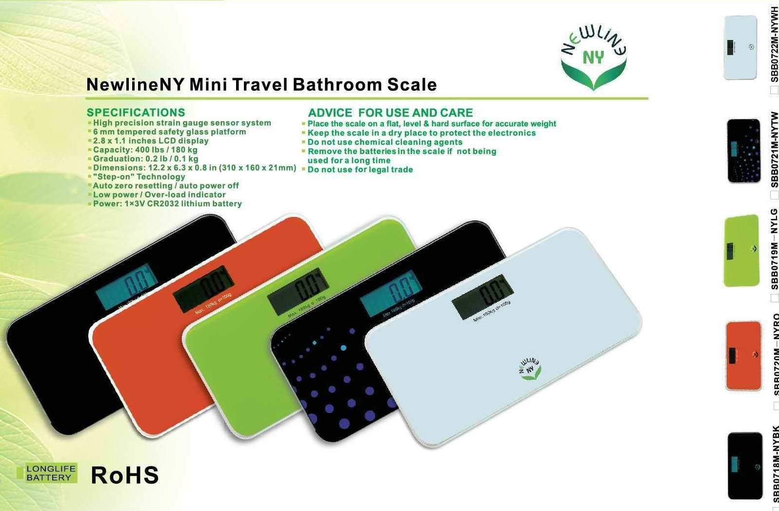 NewlineNY 700 Series Mini Travel Digital Bathroom Scale - Portable Weight Scale for Home, Gym & Travel - Accurate Digital Body Weight Scale (Red) - Perfect for Fitness Tracking, Luggage Weighing & Health Monitoring