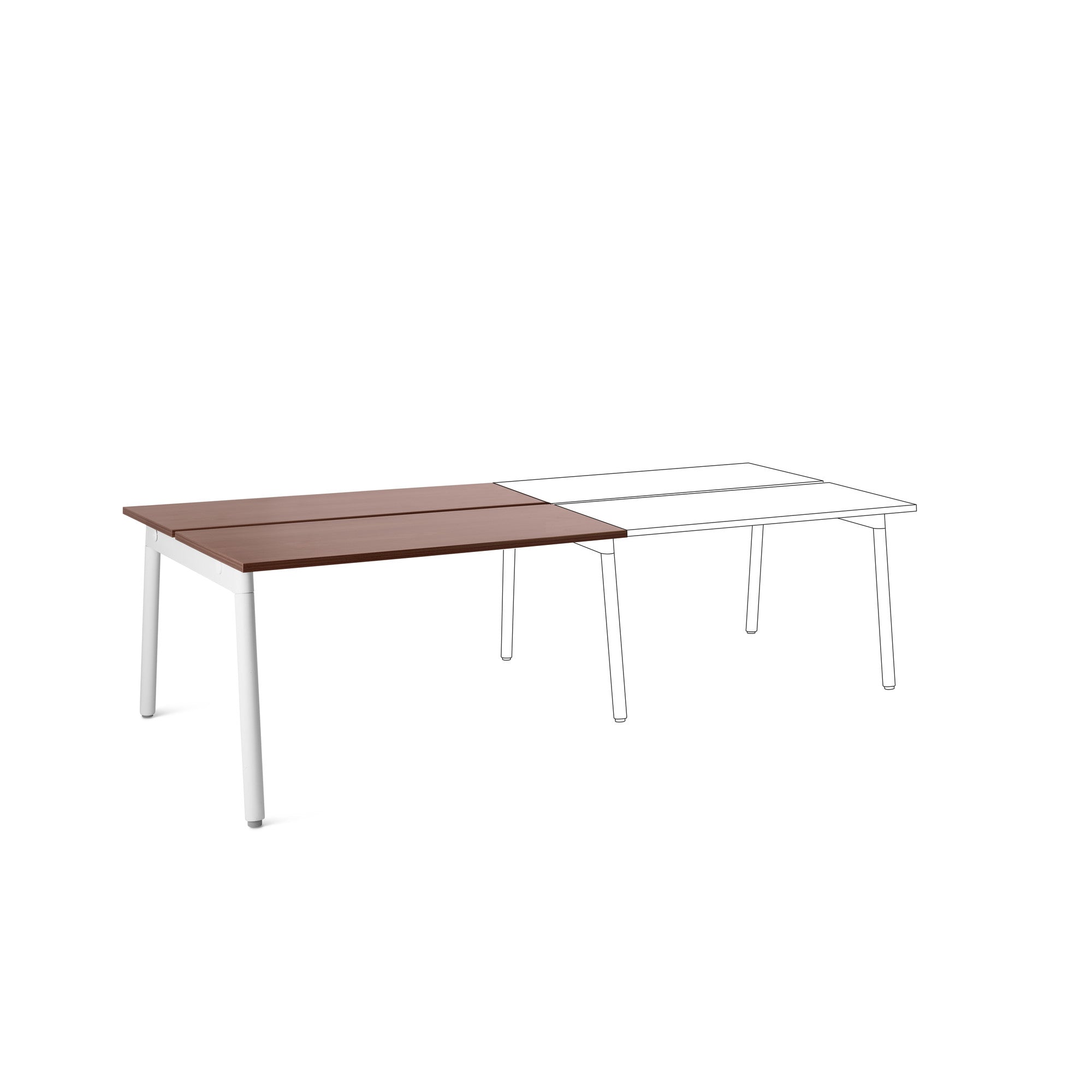 Series A Double Desk Add On - Expandable Workspace for Home Office, Study & Collaborative Work - Perfect for Remote Work & Shared Spaces