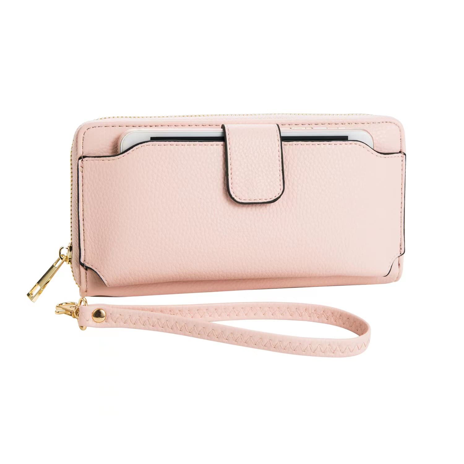 Women's RFID Blocking Wristlet Wallet with Phone Holder - Zip Around Crossbody Handbag for iPhone 15/14/13 - Perfect for Travel, Shopping & Everyday Use