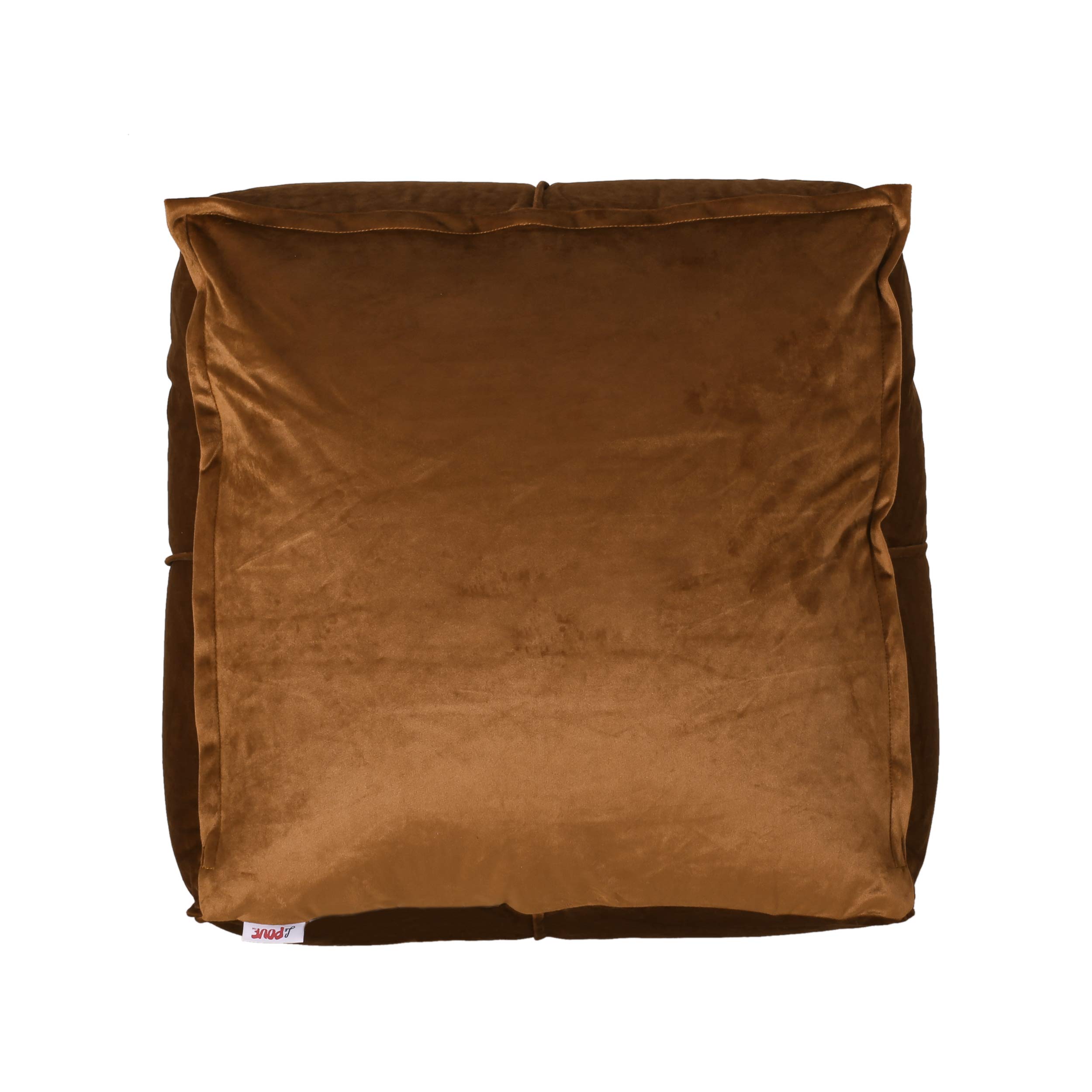Christopher Knight Home Harrison Modern Glam Velvet Square Bean Bag Ottoman in Bronze - Stylish Footrest & Lounge Seating for Living Room, Bedroom & Dorm Decor