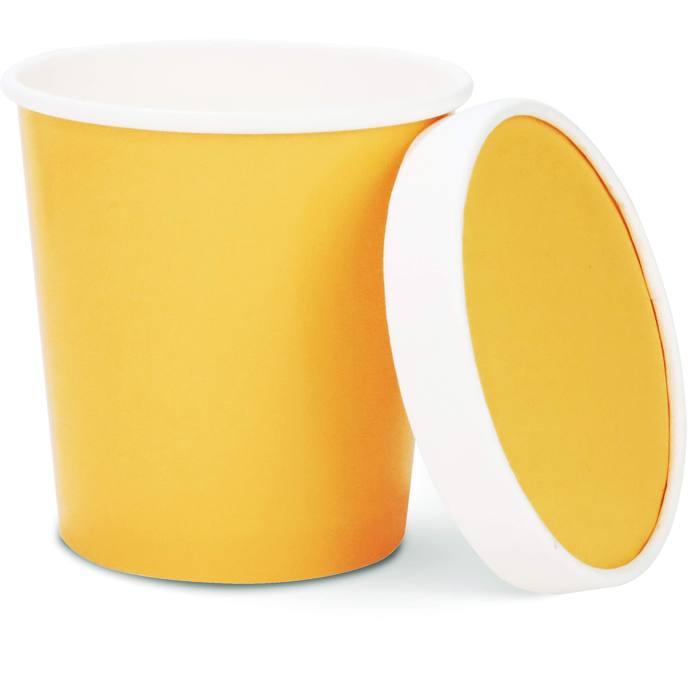 Disposable 16 oz Ice Cream Containers with Lids - Freezer-Safe Paper Pint Tubs for Homemade Ice Cream, Frozen Yogurt, Gelato & Desserts Storage (Butterscotch, 25 Pack) | Perfect for Parties, Catering & Ice Cream Shops