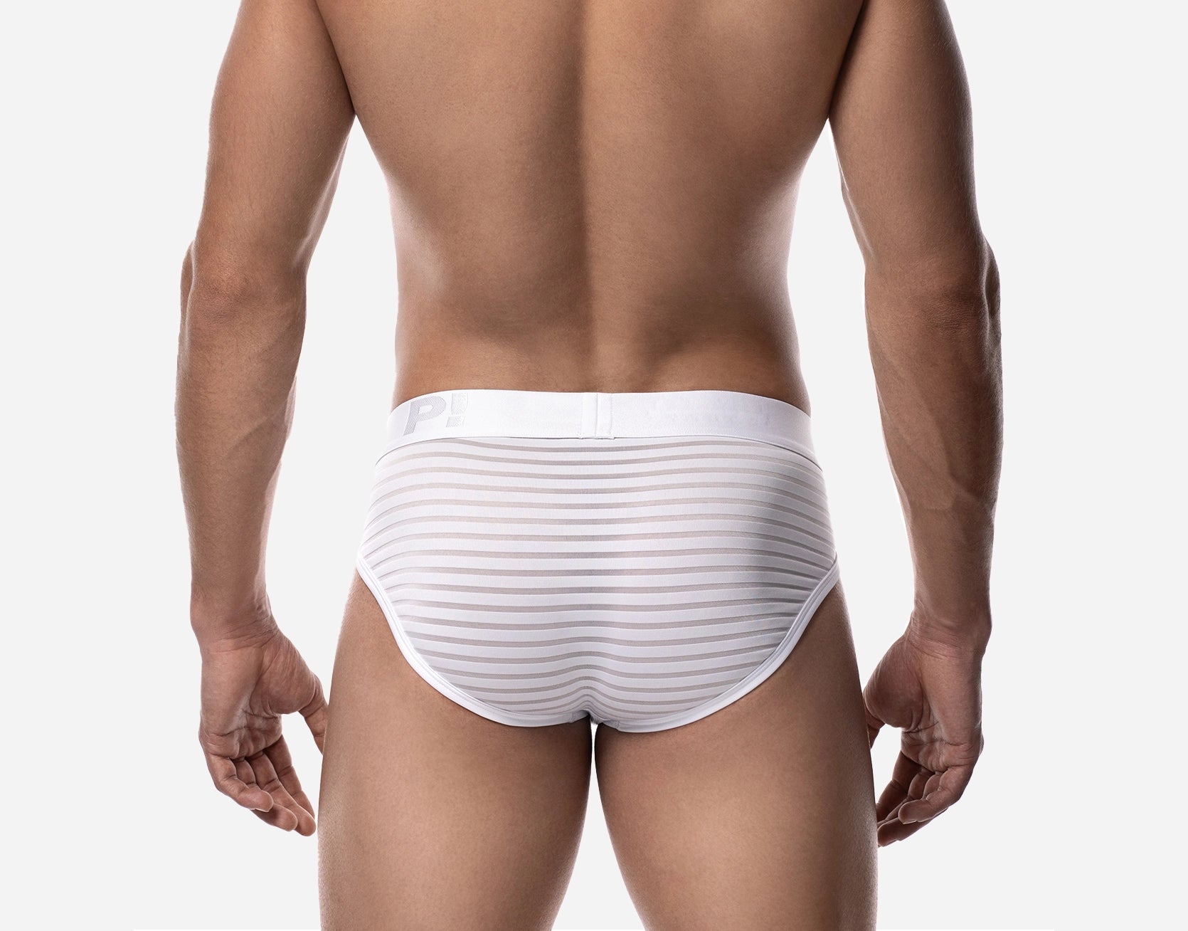 PUMP! Whisper Mesh Brief - Breathable White Underwear for Men - Comfortable & Lightweight for Gym, Running & Everyday Wear