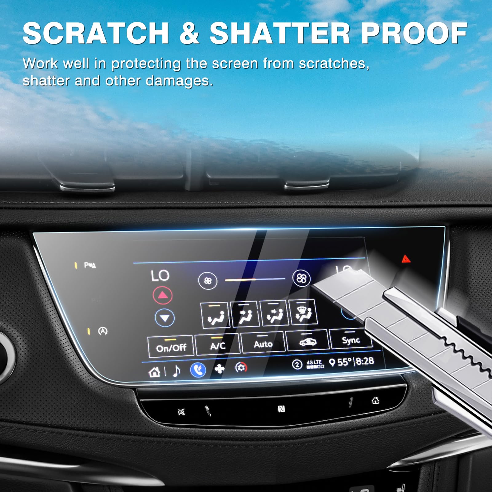 2 Pack Tempered Glass Screen Protector for 2017-2025 Cadillac XT5 & 2020-2025 XT6 - 8