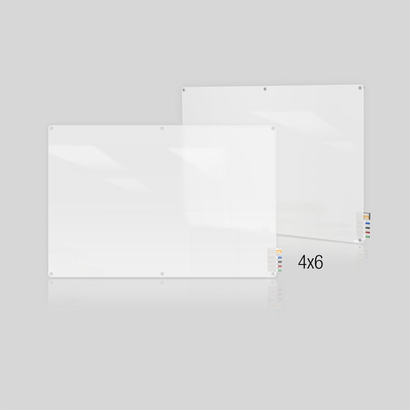 Premium Harmony Glass Whiteboard with Rounded Corners & Frosted Surface - Perfect for Office Meetings, Home Office, and Classroom Presentations