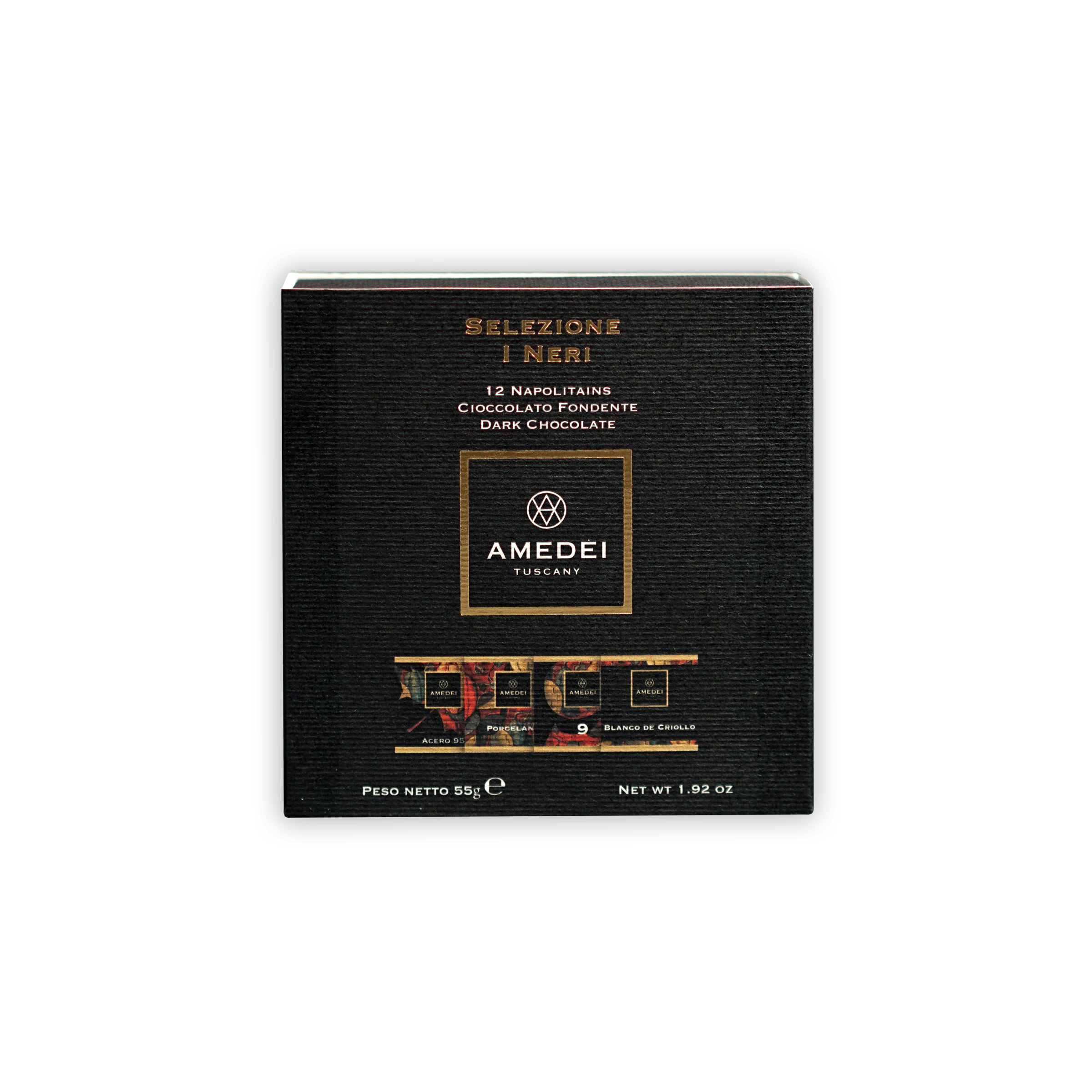 Amedei Napolitains I Neri 70% Dark Chocolate Bars - Premium Italian Gourmet Chocolate (12 Pieces) - Perfect for Gifts, Desserts & Gourmet Treats
