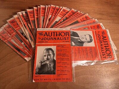 Vintage 1940's Pulp Fiction Magazine - The Author and Journalist: 37 Rare Collector's Issues | Perfect for Retro Literature Enthusiasts & Home Decor