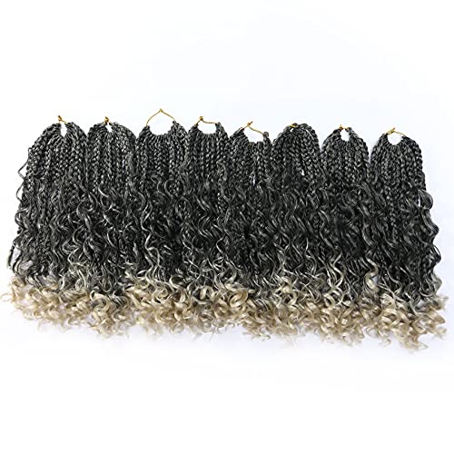 12 Inch Goddess Box Braids Crochet Hair - 8 Packs Pre-Loop Boho Braiding Hair for Women (T1b/613#) | Perfect for Protective Styles, Summer Looks & Bohemian Fashion