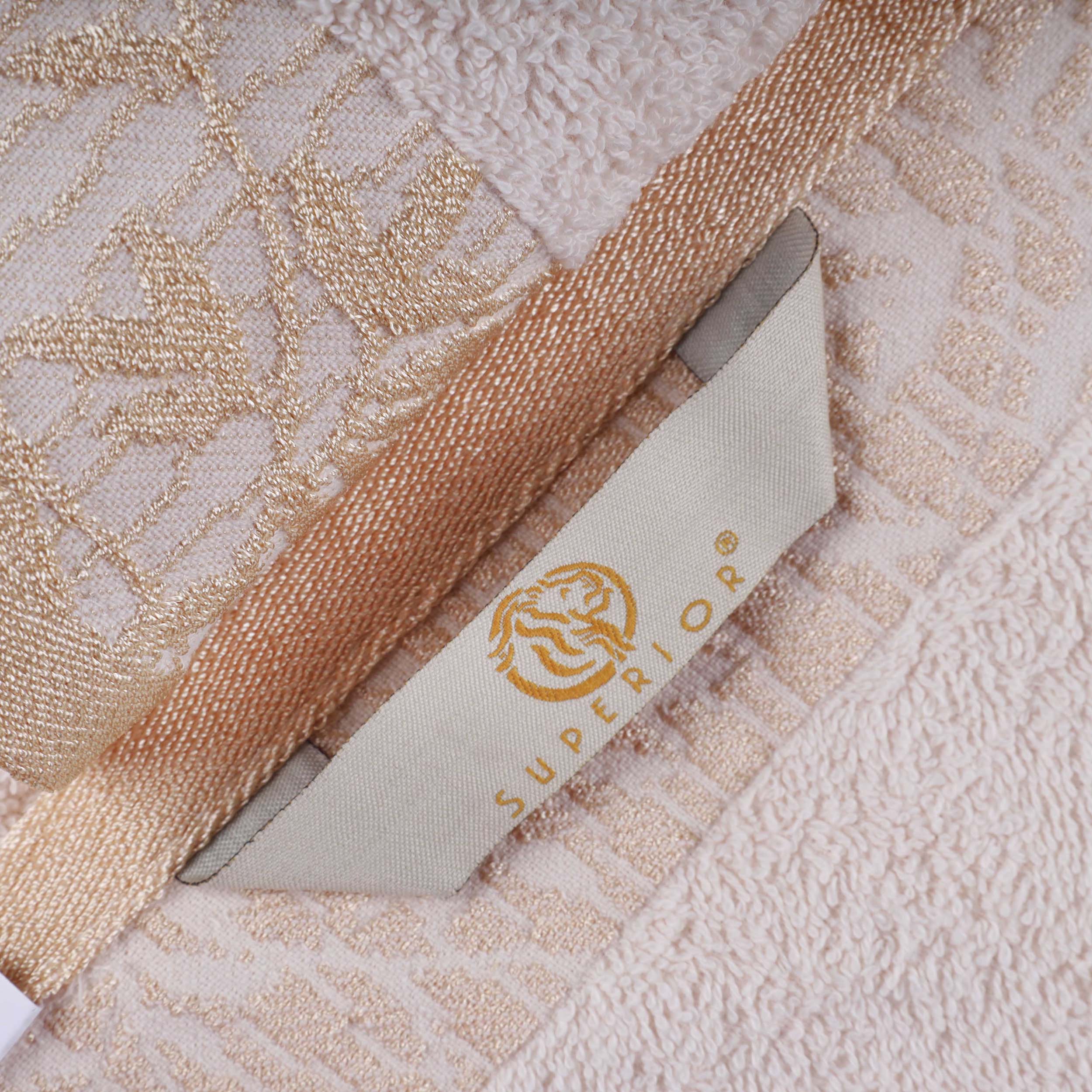 Premium Wisteria Cotton Floral Embroidered Jacquard Border Bath Towel Set of 2 - Soft Absorbent Luxury Towels for Spa, Bathroom & Guest Use