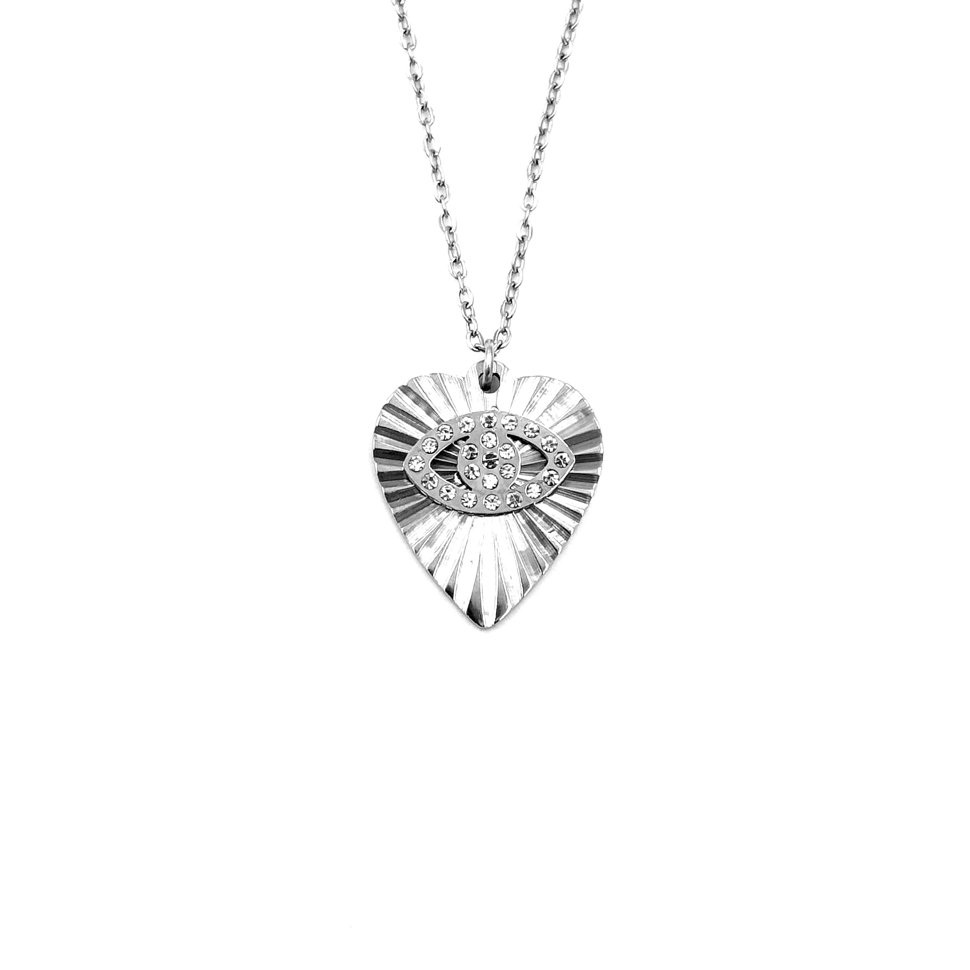 Ashley Gold Stainless Steel Etched Heart Necklace for Women - Elegant Valentine's Day Gift, Anniversary Present & Everyday Jewelry