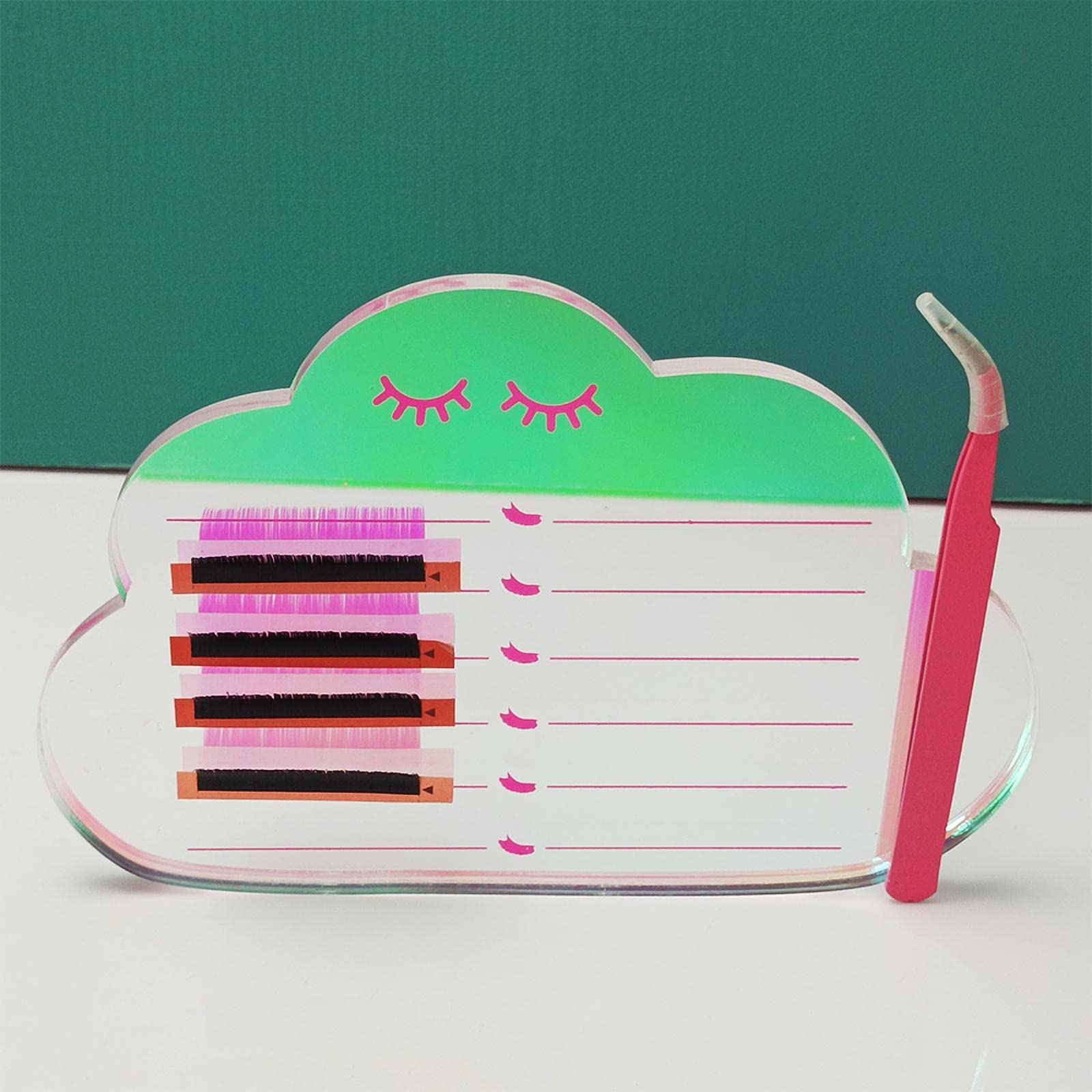 Professional Acrylic Lash Tile Holder & Eyelash Extension Storage Palette - Cloud-Shaped Design with Suction Base for Tweezers | Perfect for Salon, Home Use & Makeup Artists