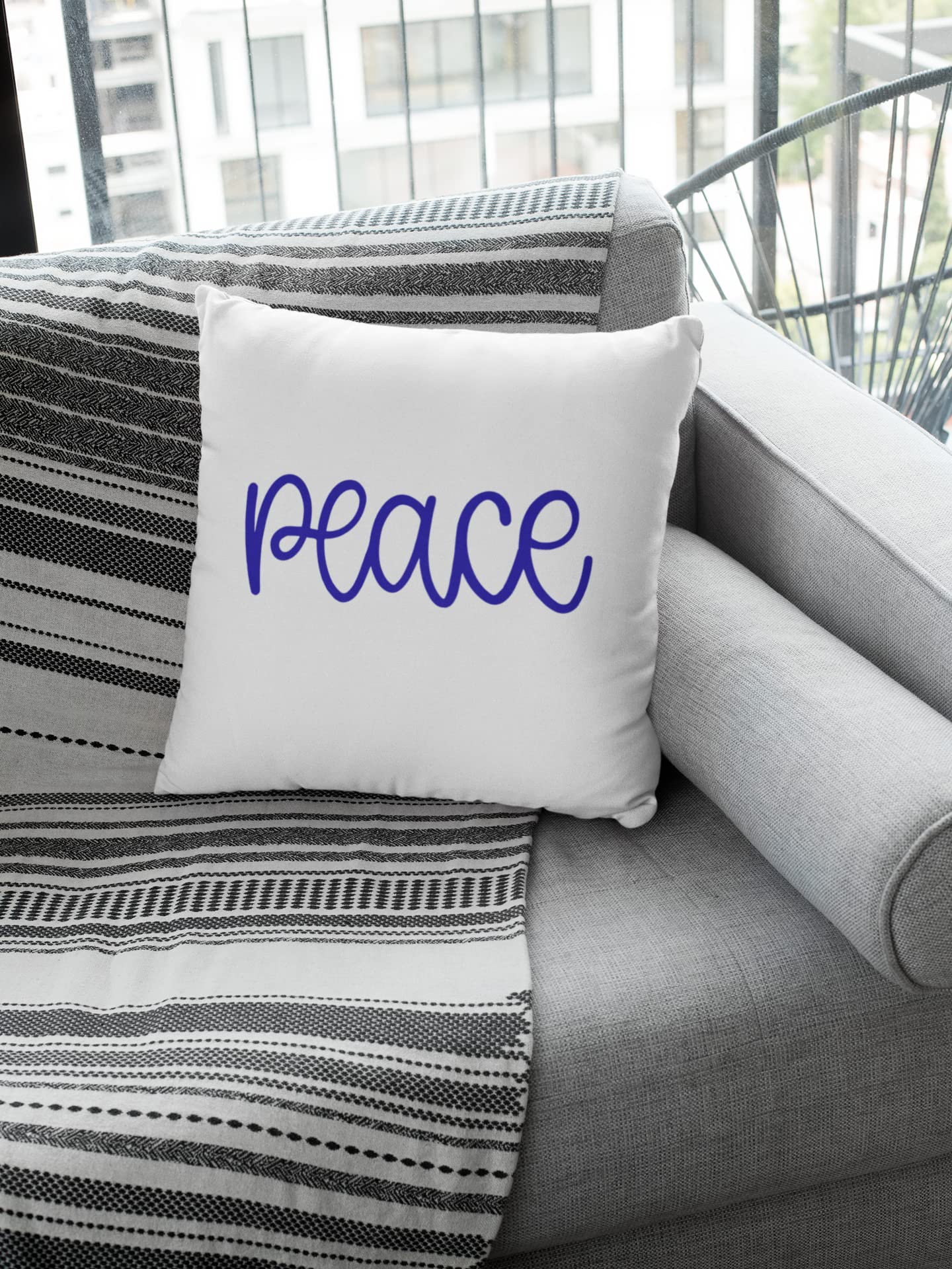 Peace Iron On Decal - Christmas Fabric Transfer for DIY Holiday Crafts | Heat Transfer Vinyl Applique for T-Shirts, Bags & Home Decor (Black)