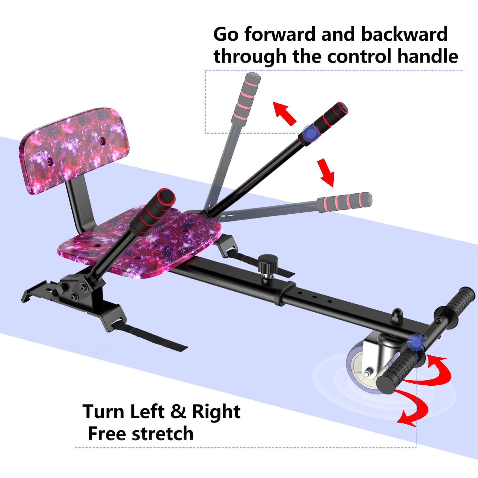 Kids & Adults Scooter Seat Attachment with Go Kart - LED Lights & Bluetooth for Fun Rides | Perfect for Commuting, Playground & Outdoor Adventures
