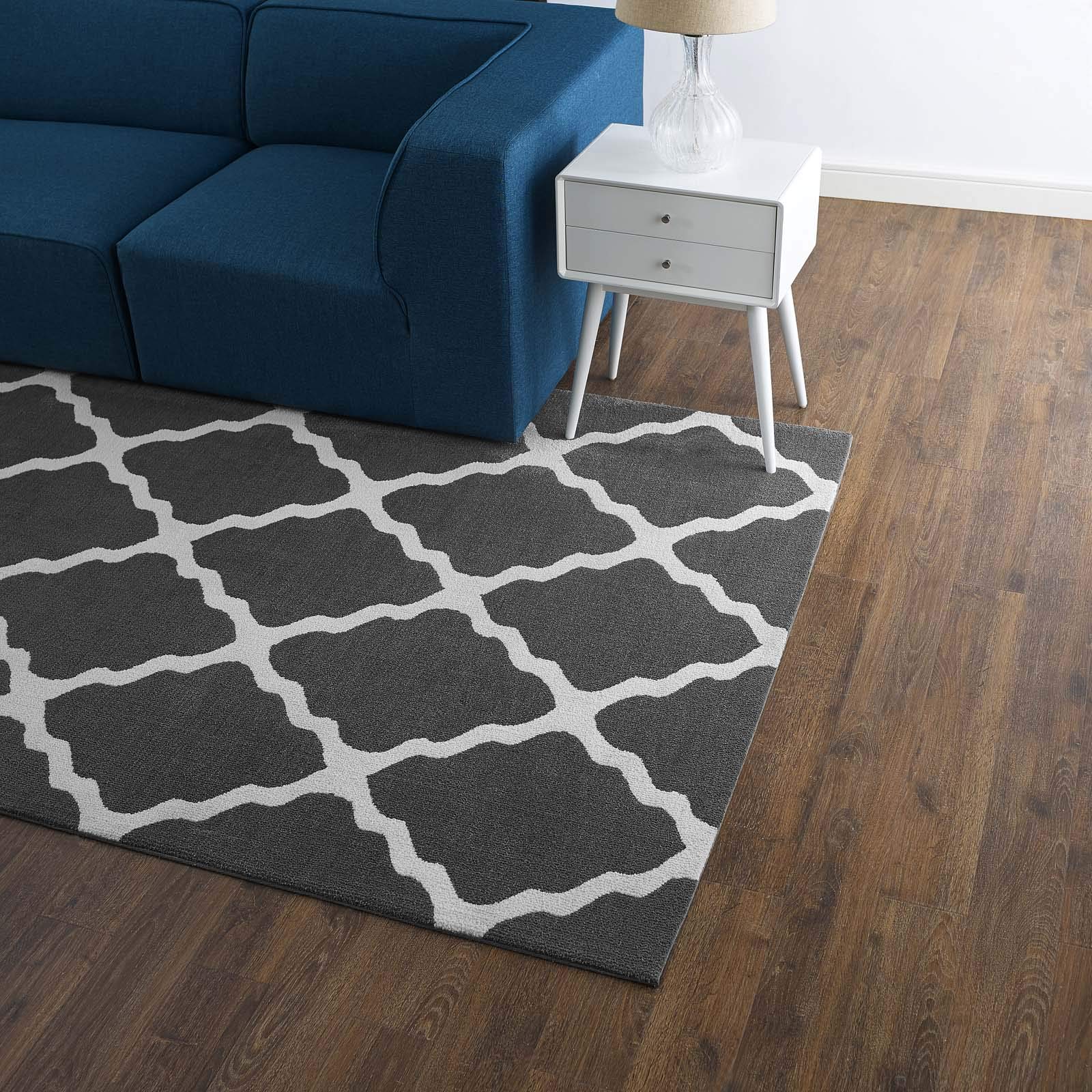Modern Contemporary Urban Living Room Rug - Soft Fabric Area Carpet in Multi-Gray Shades | Perfect for Lounge, Bedroom & Office Decor