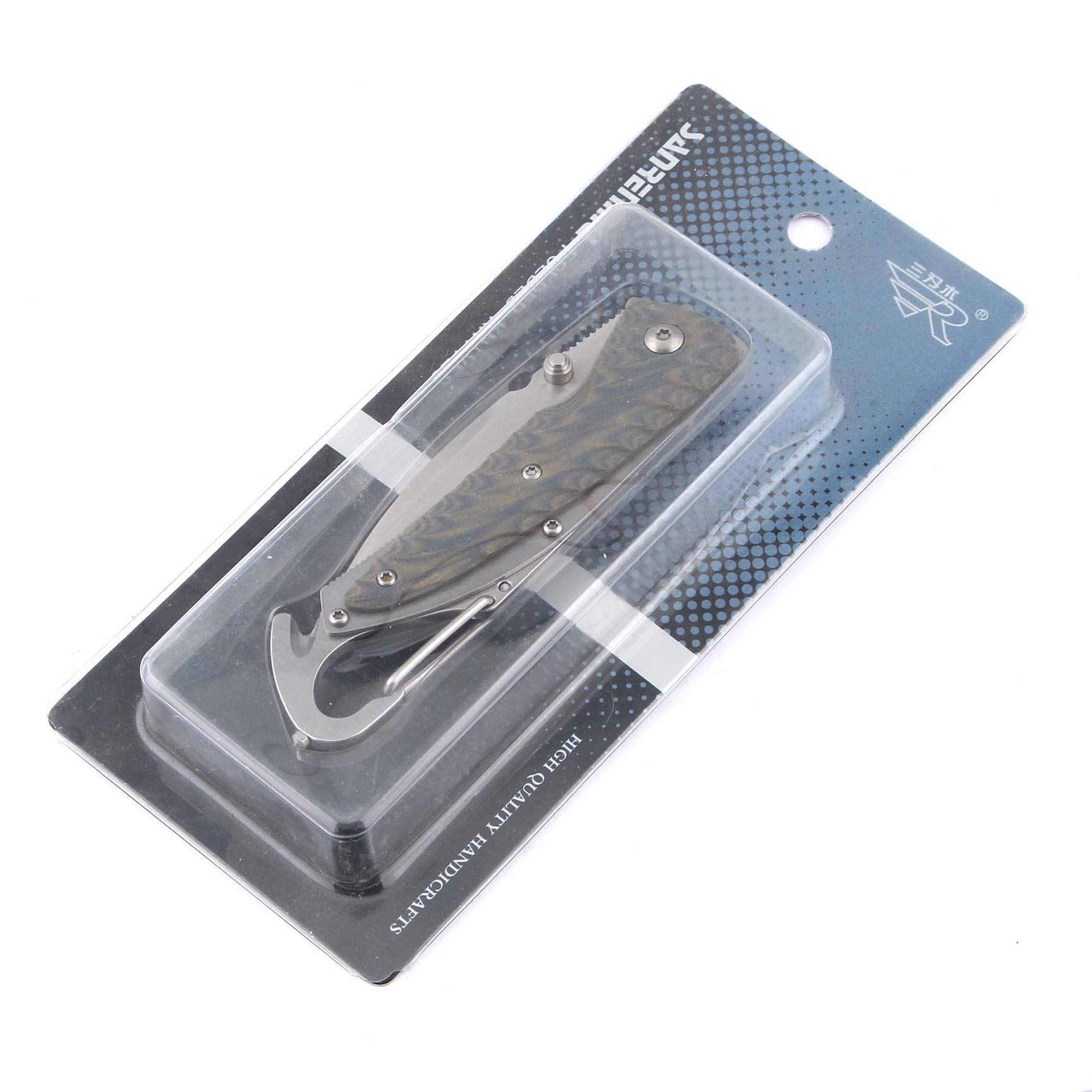 Sanrenmu 7053LUC G10 Handle Folding Pocket Knife with Liner Lock - EDC, Camping, Hiking & Outdoor Survival Gear