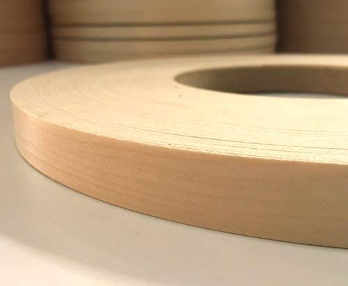 Maple Pre-Finished 3/4 Inch X 25 Ft Roll Plywood Edge Banding - Peel & Stick Strong Adhesive Wood Veneer for Furniture Restoration | Easy Application DIY Woodworking Project | Cabinet, Table, Bookshelf Edge Trim Solution