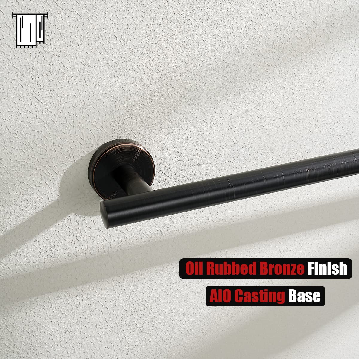 Oil Rubbed Bronze Towel Bar - 18 Inch Heavy Duty 304 Stainless Steel Bathroom Towel Rack (0.8mm Thick, 20.47