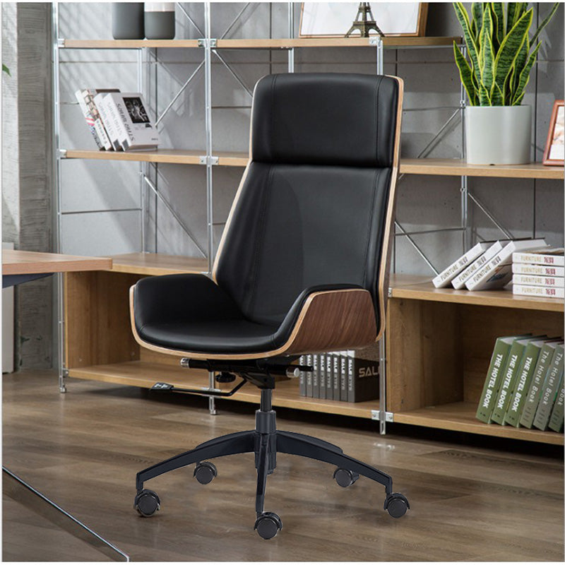 Ergonomic TYLER High Back Office Chair with Walnut & Black Finish - Perfect for Home Office, Gaming, and Workspace Comfort
