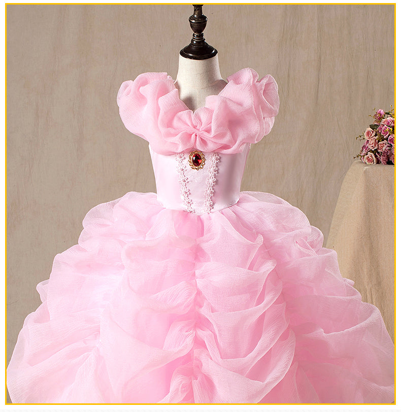 First Communion Dresses for Baby Girls - Elegant Pink Fluffy Flower Formal Dress for Church, Baptism & Birthday Parties | Perfect for Special Occasions & Photo Shoots