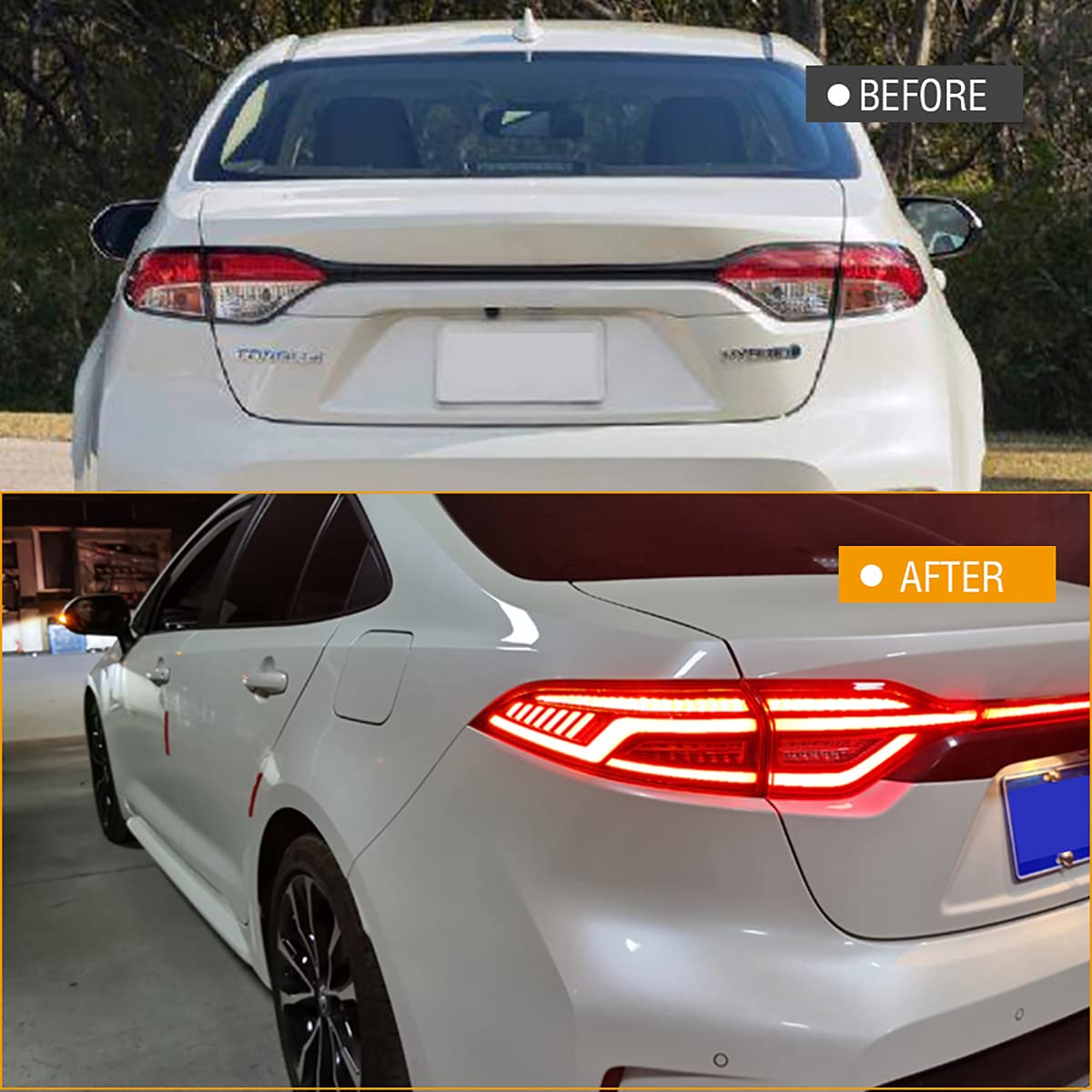 TT-ABC LED Tail Lights for Toyota Corolla 2020-2024 - Smoked Red Lens - Direct Fit Replacement - Enhances Visibility & Style - Perfect for Night Driving & Car Customization