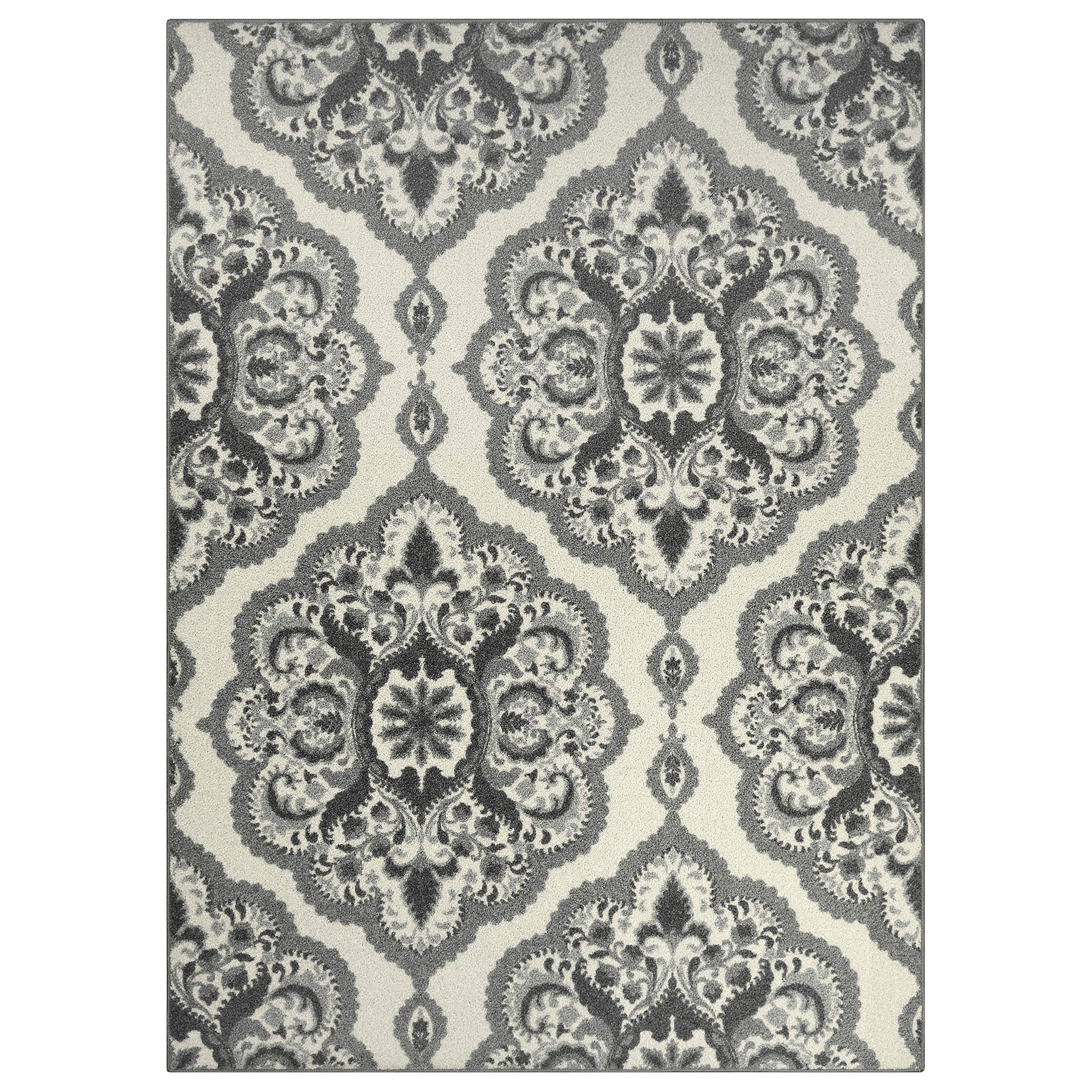 Vivian Medallion Area Rug 5x7 Grey - Handmade in USA, Soft & Durable Living Room & Bedroom Rug - Perfect for Home Decor, Cozy Spaces & High-Traffic Areas