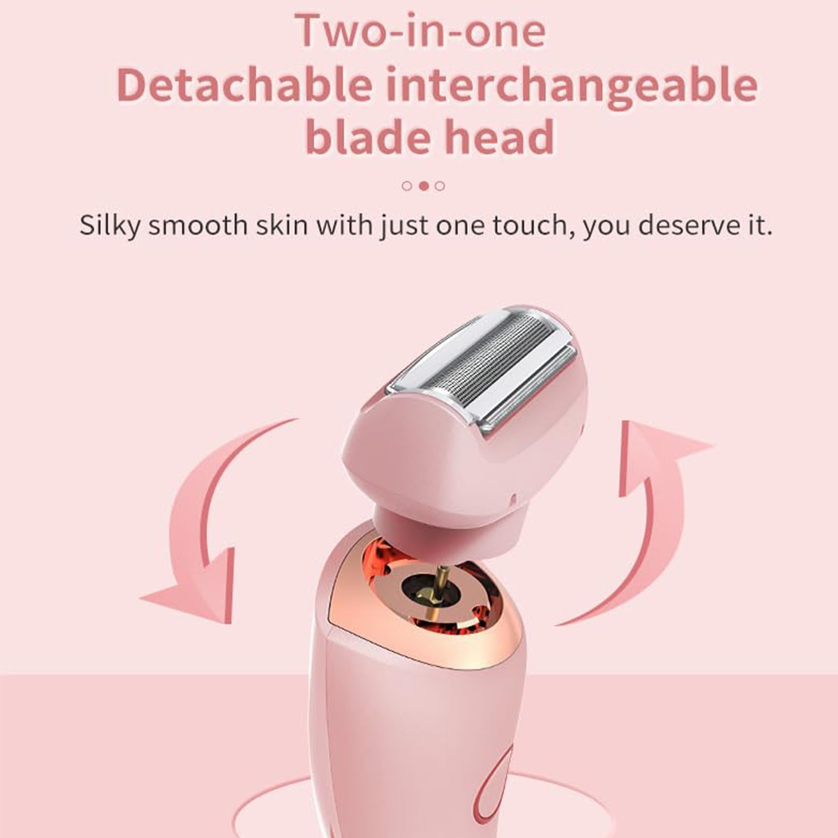 Vantique 2-in-1 Electric Shaver for Women - SmoothShave Lady Razor with Comfort Grip | Omicove Goddess Glide Technology | Pink Women's Shaver (2 Pack) | Perfect for Travel, Gym & Quick Hair Removal at Home
