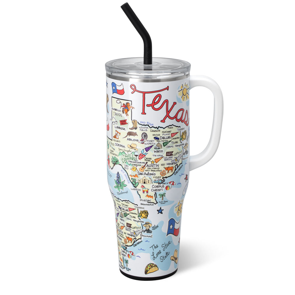 40oz Texas Mega Mug - Extra Large Insulated Tumbler for Coffee, Tea & Cold Drinks - Perfect for Home, Office, Camping & Travel