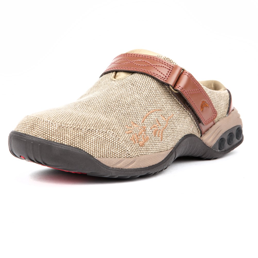 Therafit Women's Austin Denim Clog Slip-On Shoes - Comfortable & Stylish Brown Clogs for Women Size 7 | Perfect for Nurses, Teachers & All-Day Wear