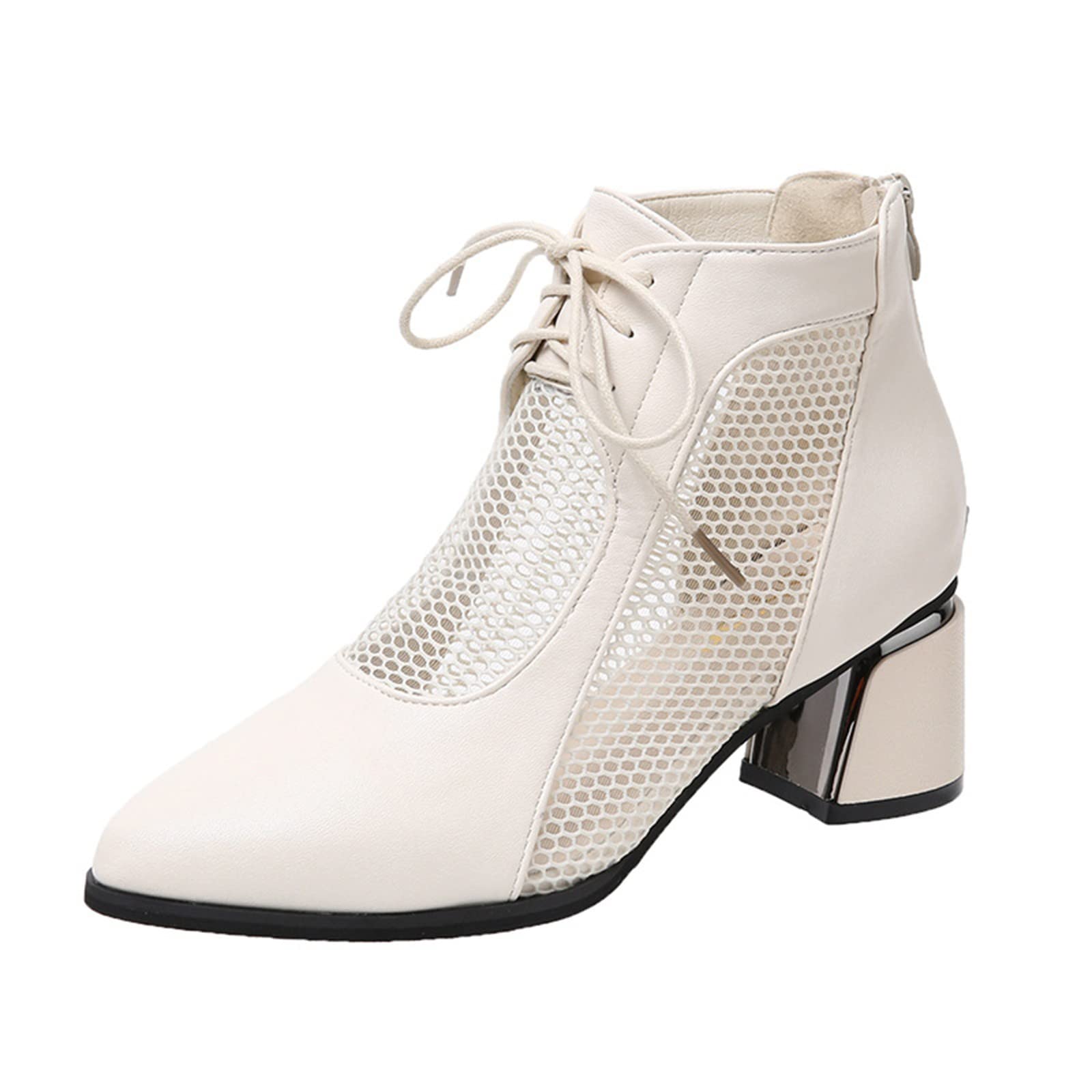 Trendy Women's Anime Ankle Boots with High Heel & Zipper - Fashionable Stacked Heel Booties for Cosplay, Parties & Everyday Wear