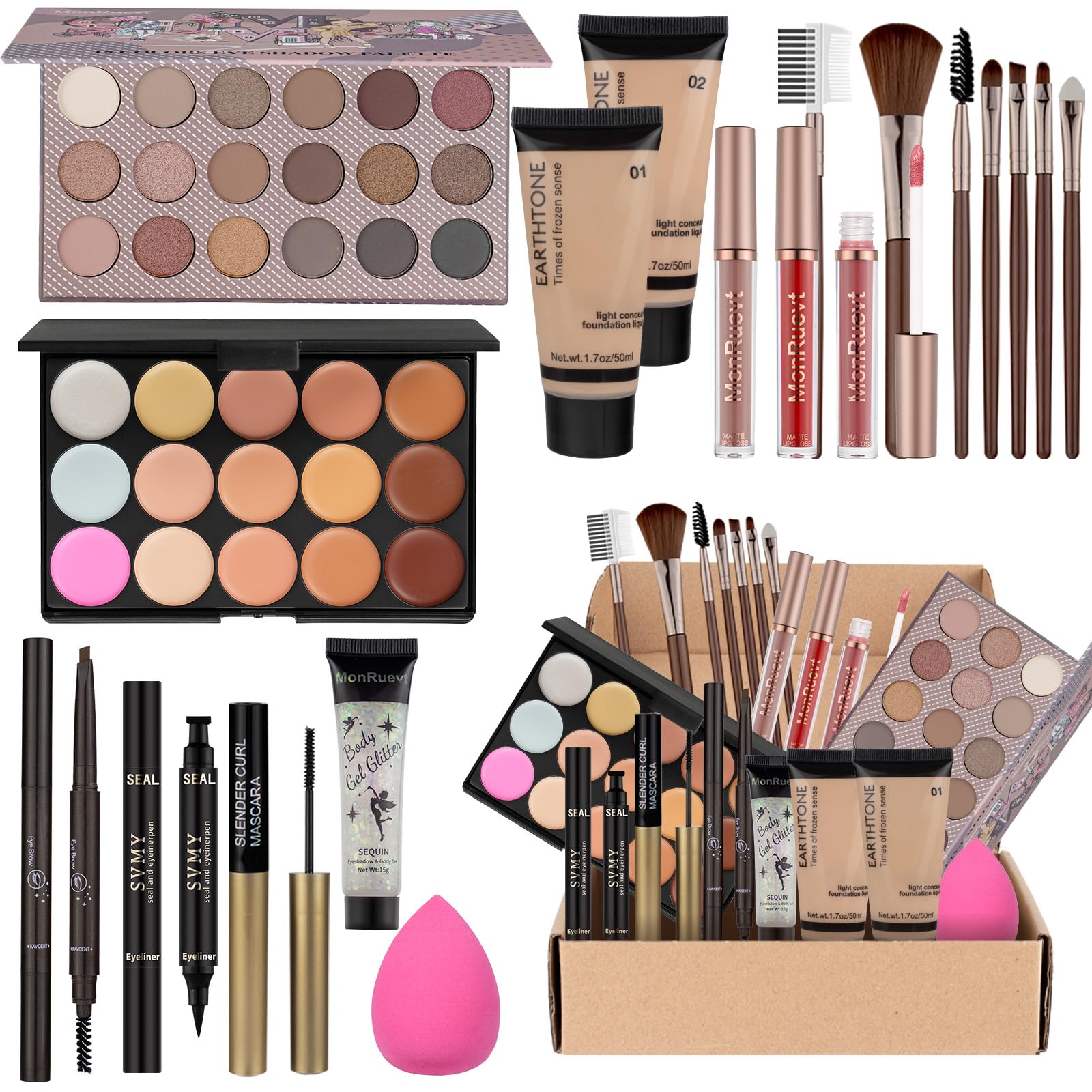 Complete Makeup Kit for Teens & Women - Eyeshadow, Primer & Cosmetics Set | Perfect Gift for Teenage Girls & Women | Ideal for Parties, Prom & Everyday Use