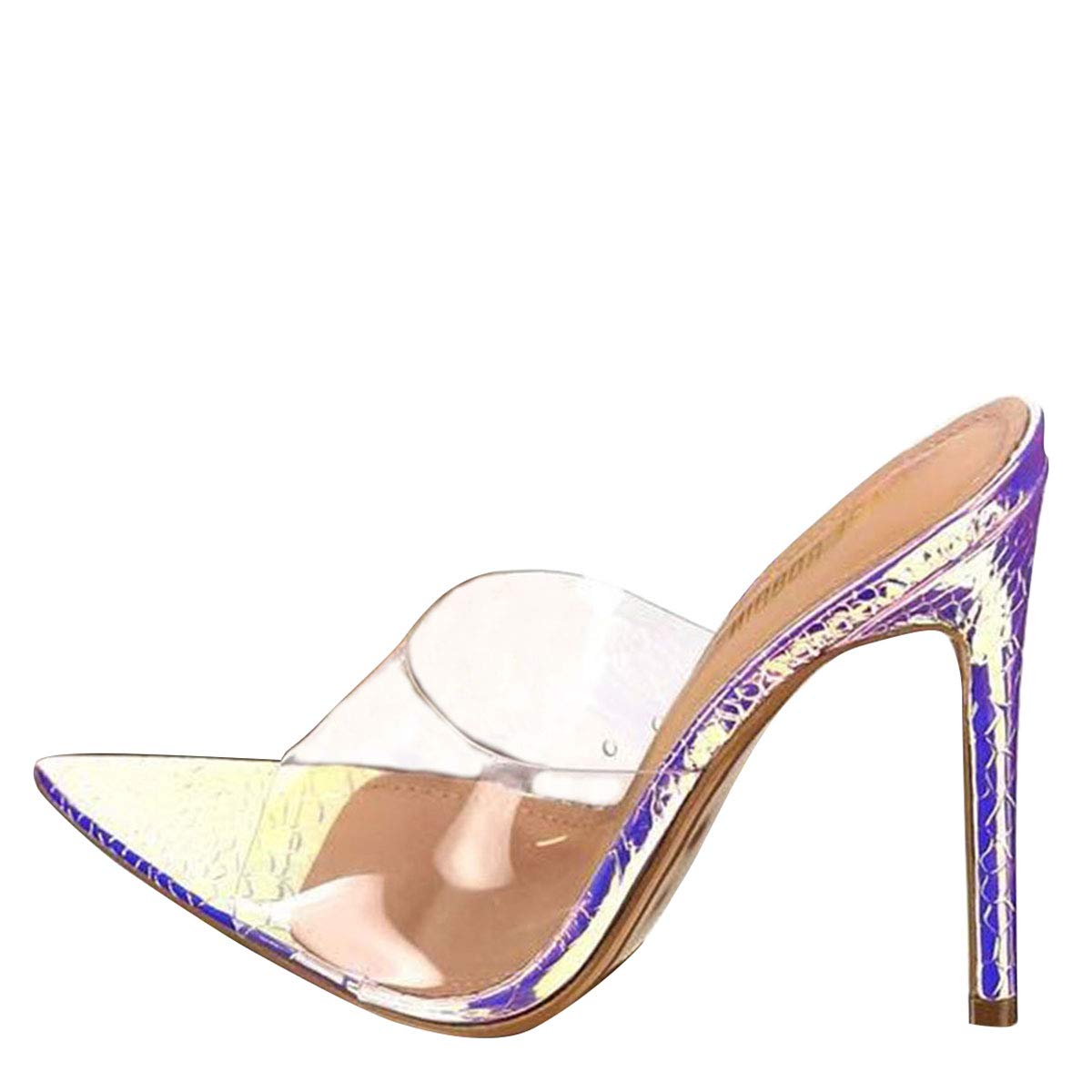 Cape Robbin Women's Clear Slip-On High Heels - Transparent Plastic Chunky Heel Sandals for Women | Perfect for Parties, Weddings & Night Out