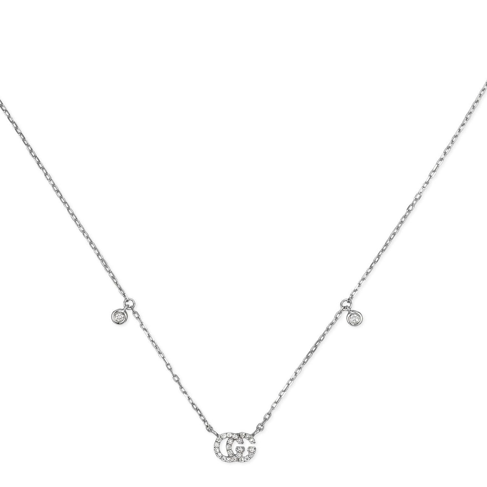 Gucci GG Running 18K Gold Diamond Pendant Necklace for Women - Luxury Jewelry Gift for Anniversary, Valentine's Day & Special Occasions