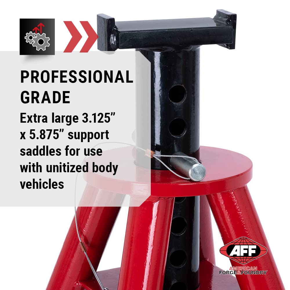10 Ton Heavy Duty Jack Stand Set for Trucks & Equipment - 2 Adjustable Height Options - Vehicle Lift Support for Auto Repair, Construction & Industrial Maintenance - Ideal for Garage, Workshop and DIY Projects