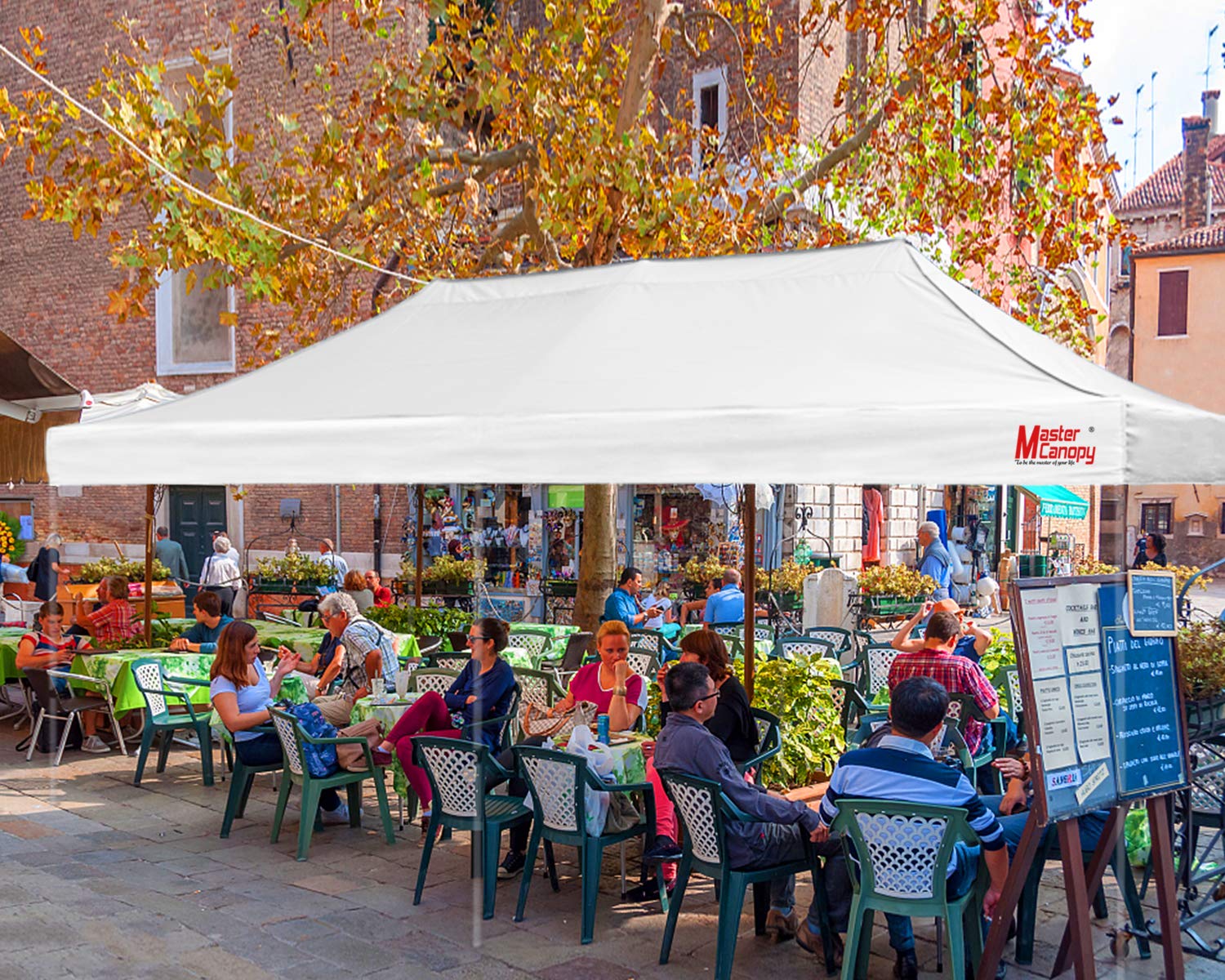 MASTERCANOPY 10x20 White Replacement Canopy Top for Pop Up Tents - Durable & Weatherproof for Outdoor Events, Camping, and Backyard Parties