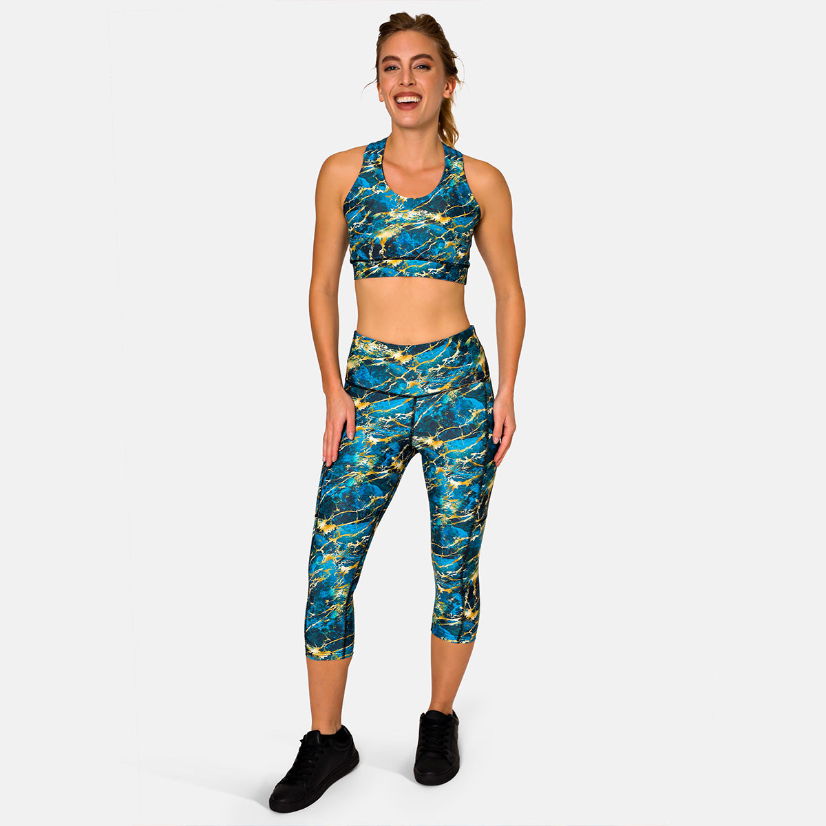 Luxury Gilded Marble Capri Pants - Women's High-Waisted Palazzo Trousers for Elegant Evening Wear & Special Occasions