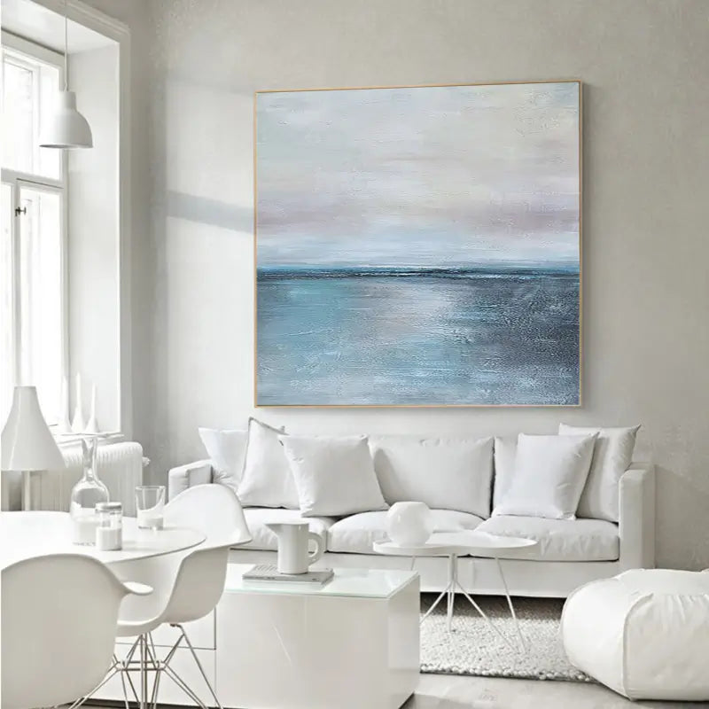 Ocean and Sky Painting #OS002 - Stunning Handmade Wall Art for Home & Office Decor - Perfect for Living Room, Bedroom, or Gift