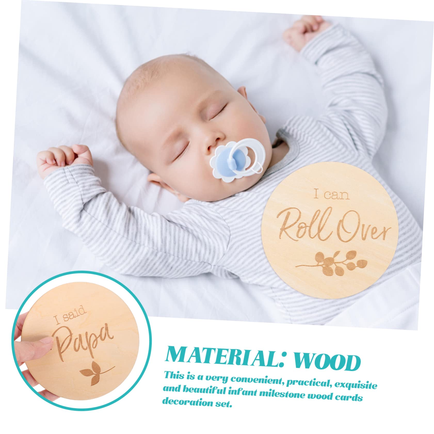 ORFOFE Wooden Baby Milestone Cards - 12 Pack Growth Sign Discs for Newborn Photography, Nursery Decor & First Birthday Party Decorations - Perfect for Baby Shower Gifts and Monthly Photo Props