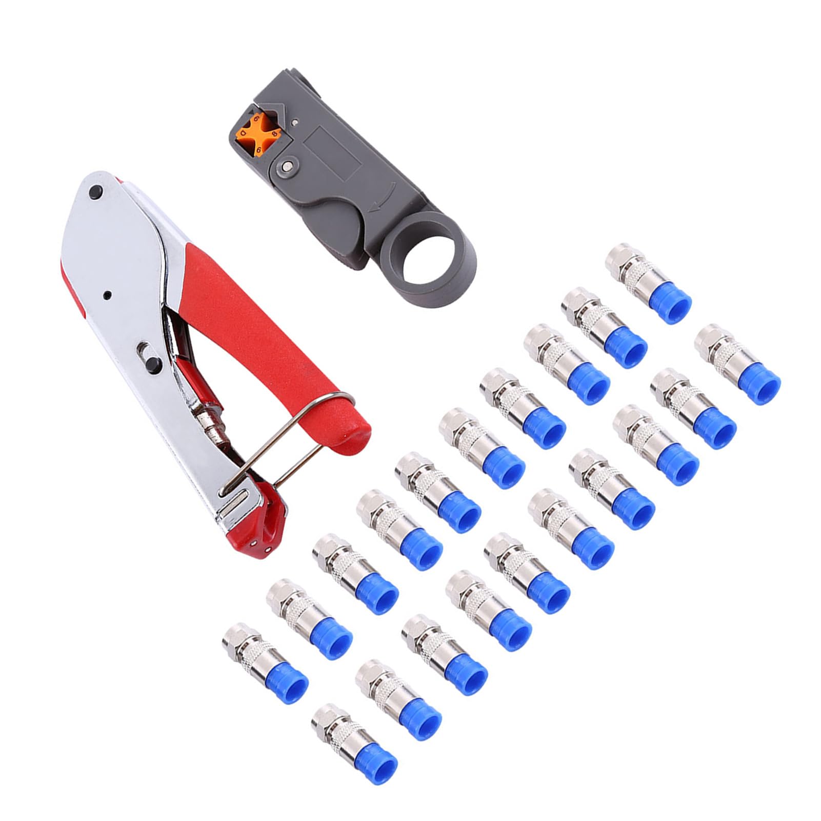 Premium Coaxial Cable Crimper Kit for RG6/RG59 - Professional Coax Cable Connector Tool Compatible with Most Compression Connectors - Ideal for Home Theater Setup, CCTV Installation & Network Wiring