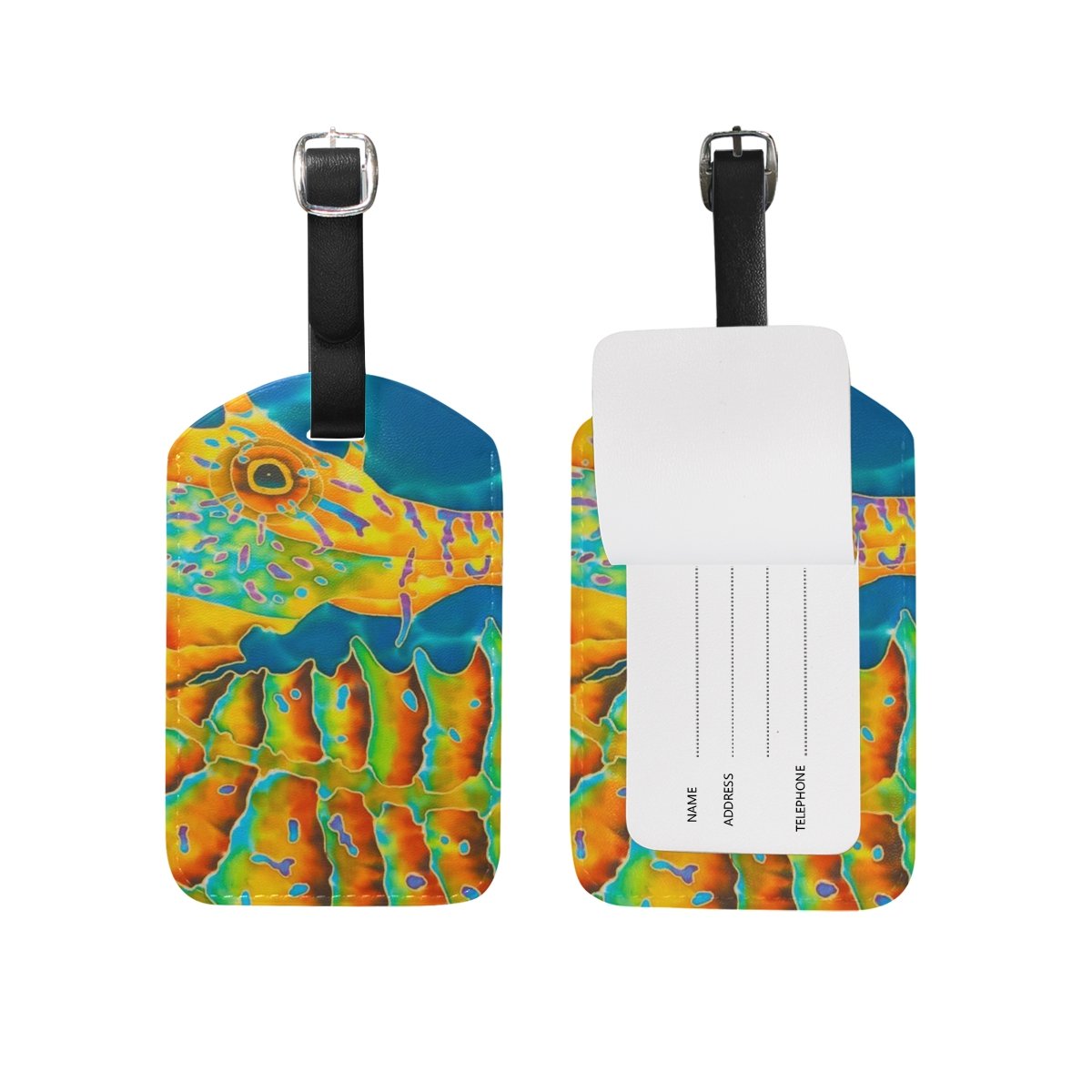 JSTEL Hippocampus Luggage Tags - Waterproof Suitcase ID Labels with Privacy Cover for Travel, Cruise, Airports - Durable Personalized Bag Tags for Suitcases, Backpacks & Carry-Ons