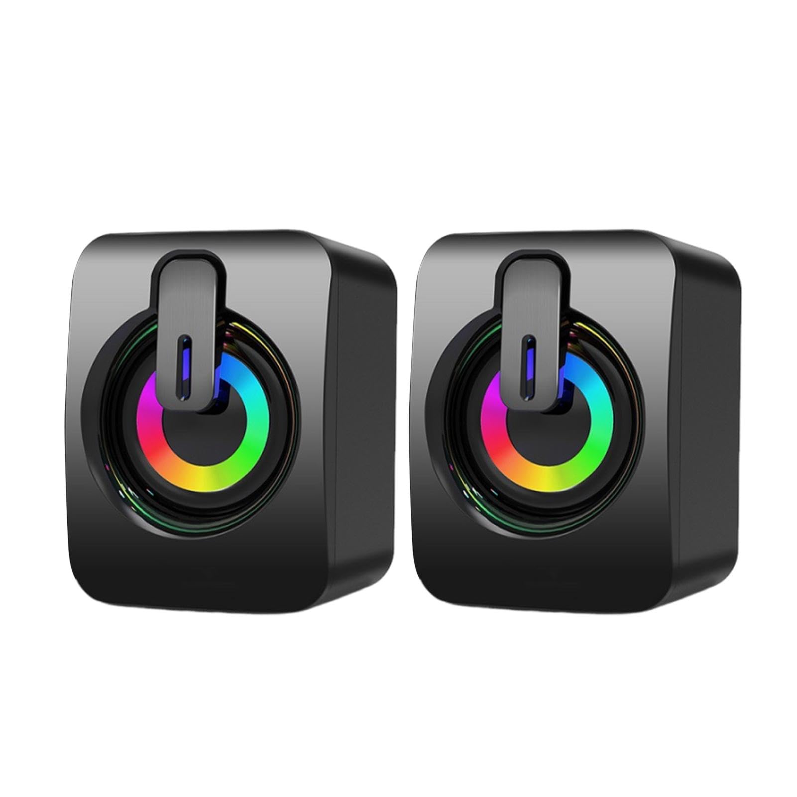 Jubepk Wired Computer Speakers with Volume Control | Compact Desktop Speakers for Home, Office, and Bedside | Enhanced Sound Quality for Gaming, Music, and Video Streaming
