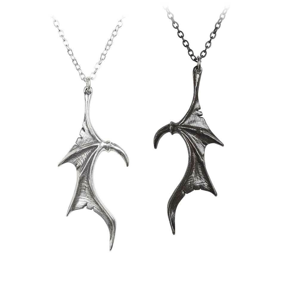 Dragon Wing Heart Necklace Set - Sterling Silver Gothic Jewelry for Women, Perfect for Valentine's Day Gifts, Date Night & Gothic Fashion Accessories