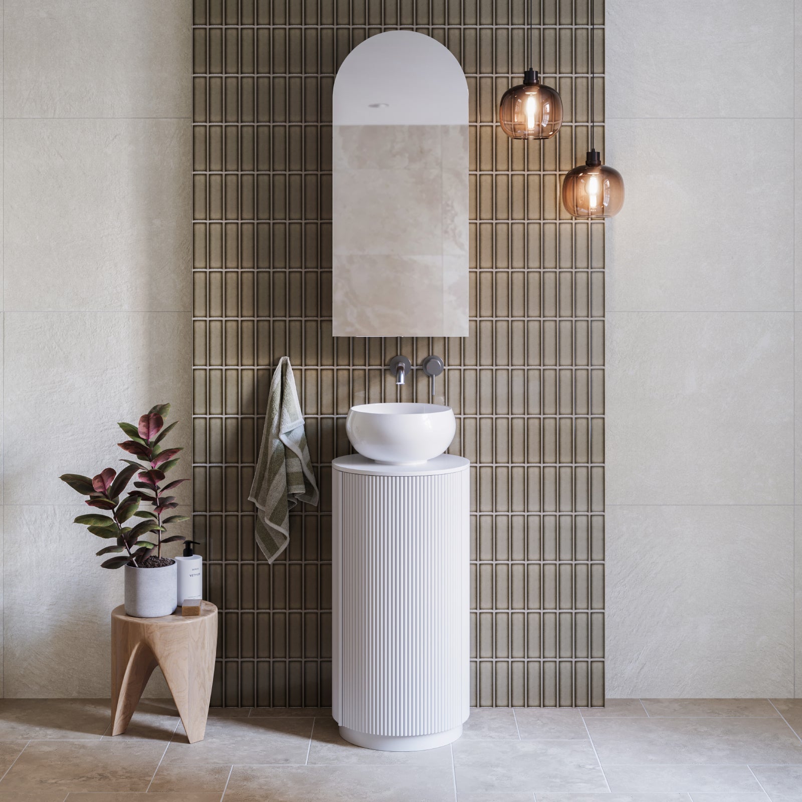 Bao Classic 310mm Above Counter Bathroom Sink - Gloss White Porcelain Vessel Basin for Modern Vanity & Powder Room