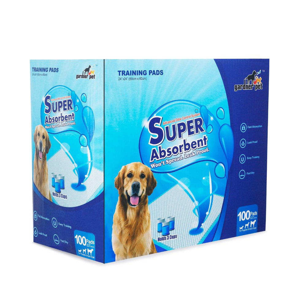 Petfamily Super-Absorbent 24x24 Inch Dog Training Pads - 100 Count | Leakproof Puppy Pee Pads for Housebreaking, Crate Training & Senior Dogs | Indoor/Outdoor Use