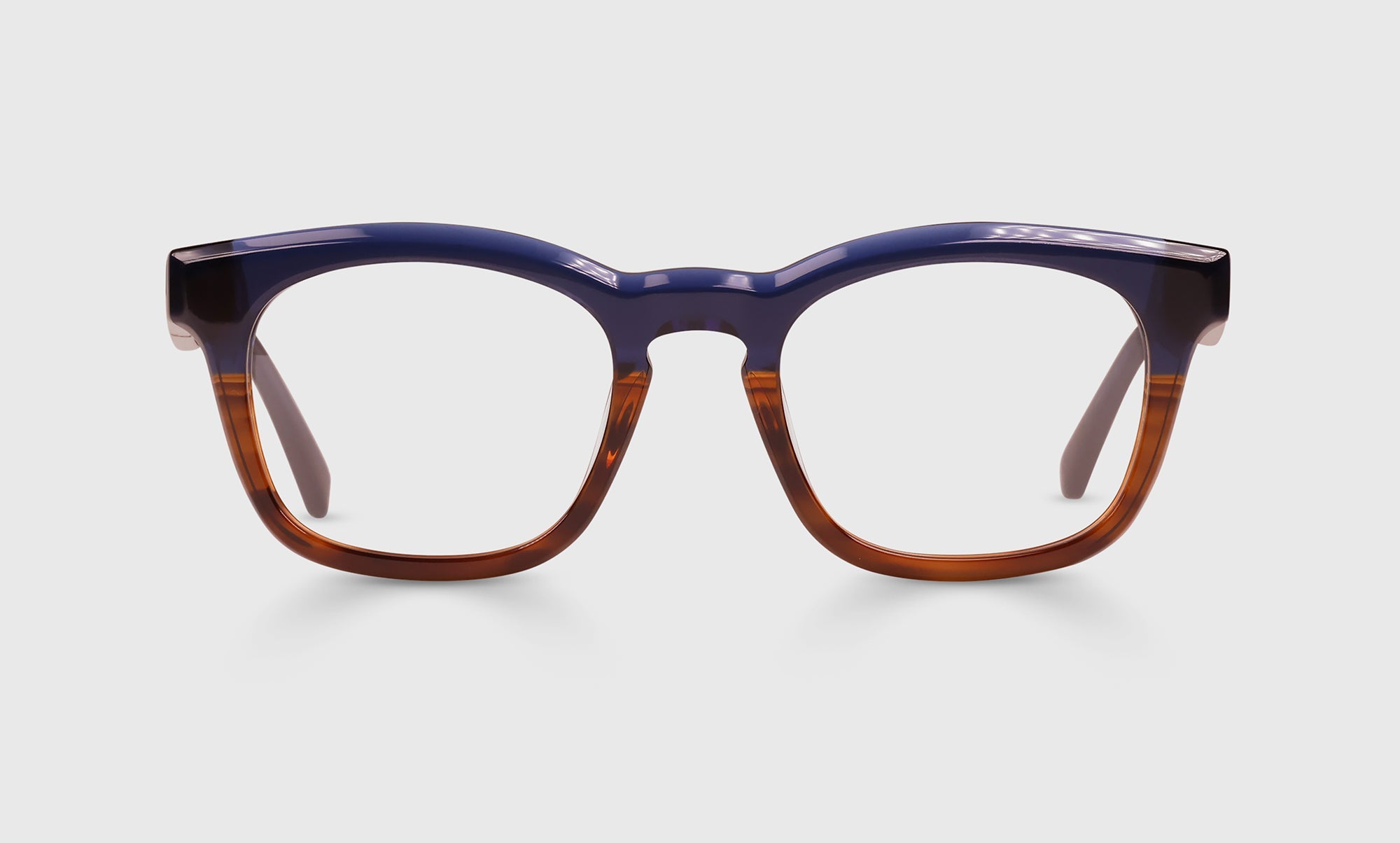Humble Narrator Color 09 Navy Amber Crystal Fade Front & Navy Temples Sunglasses - Stylish UV Protection Shades for Outdoor Activities, Beach & Driving