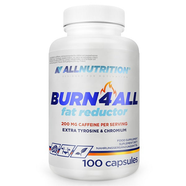 Allnutrition Burn4ALL Fat Burner with 200mg Caffeine - 100 Capsules for Weight Loss & Energy Boost | Pre-Workout Supplement for Fitness & Bodybuilding
