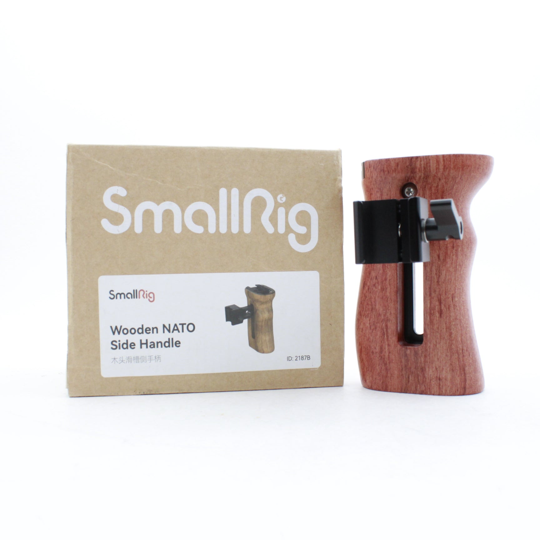 Used SmallRig Wooden Side Handle with NATO Clamp - Compatible with DSLR Cameras & Video Equipment - Perfect for Filmmaking & Photography