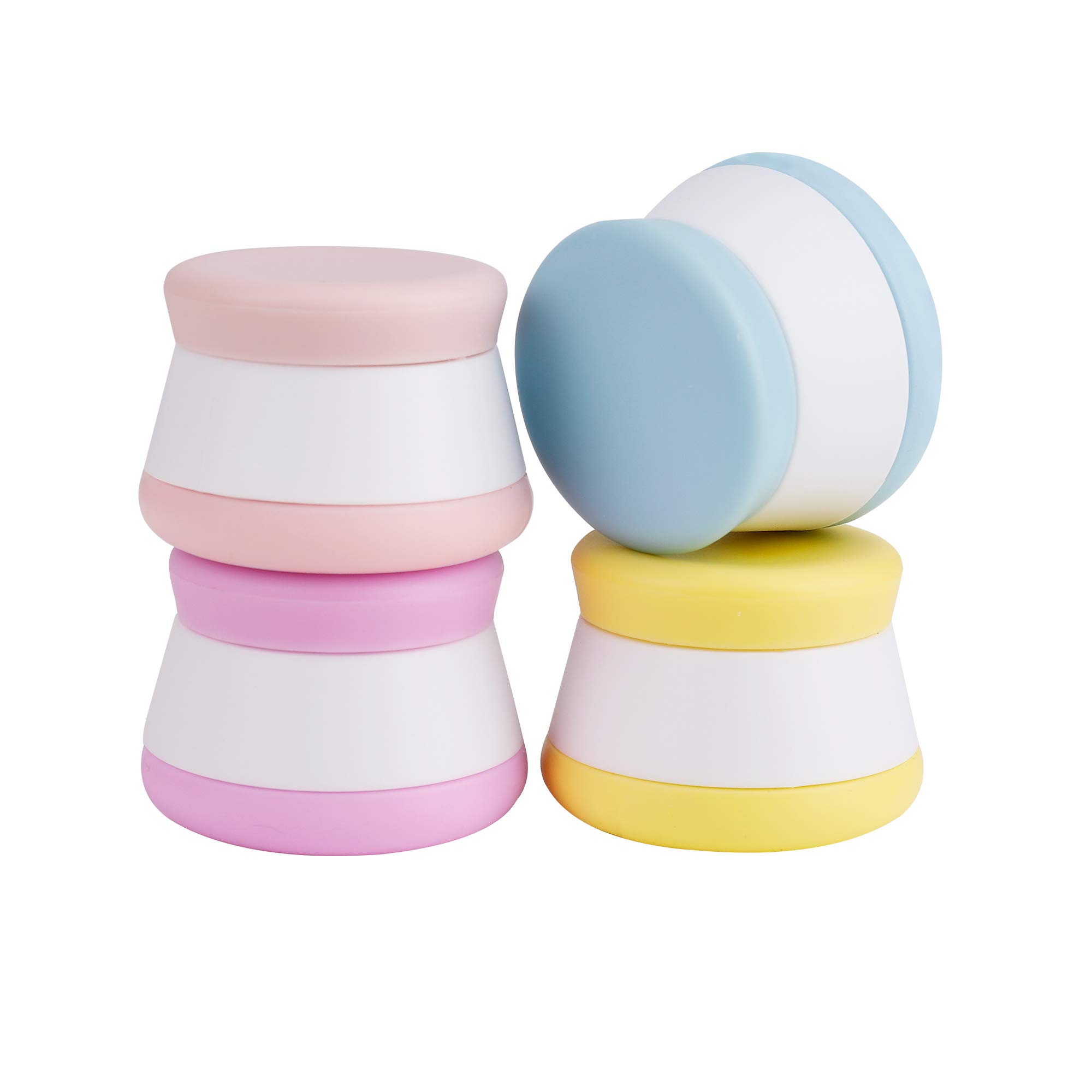 20ml Leak-Proof Silicone Travel Cosmetic Containers | Empty Makeup Face Cream Jars with Sealed Lids | Multi-Functional Storage for Travel, Home & Outdoor Use (4-Piece Set) | Perfect for Toiletries, Skincare & DIY Beauty Products