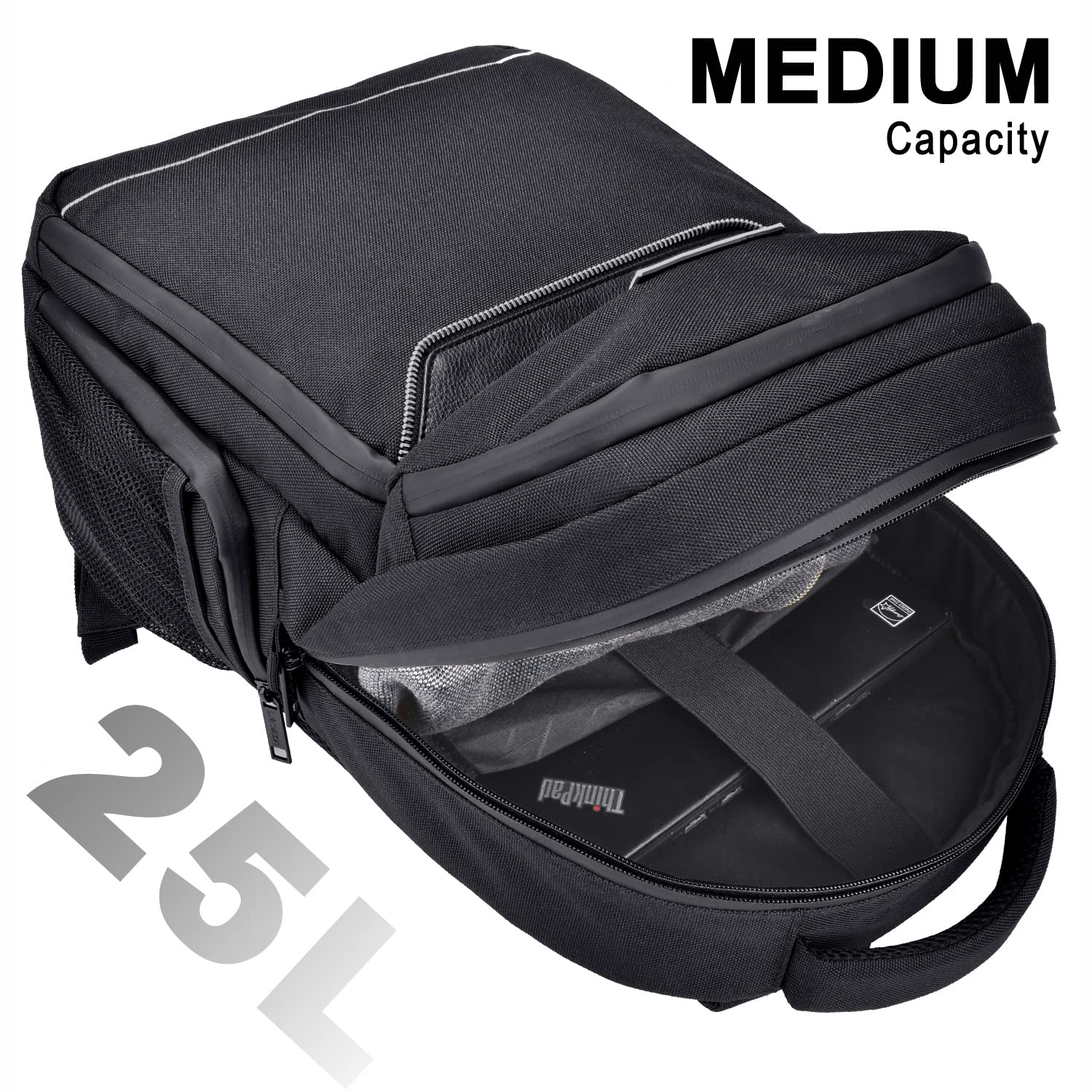 Anti-Theft Travel Laptop Backpack with Lock - Large Business Backpack for College Men & Women - Waterproof Daypack for Commuting, Work & Air Travel (Black)