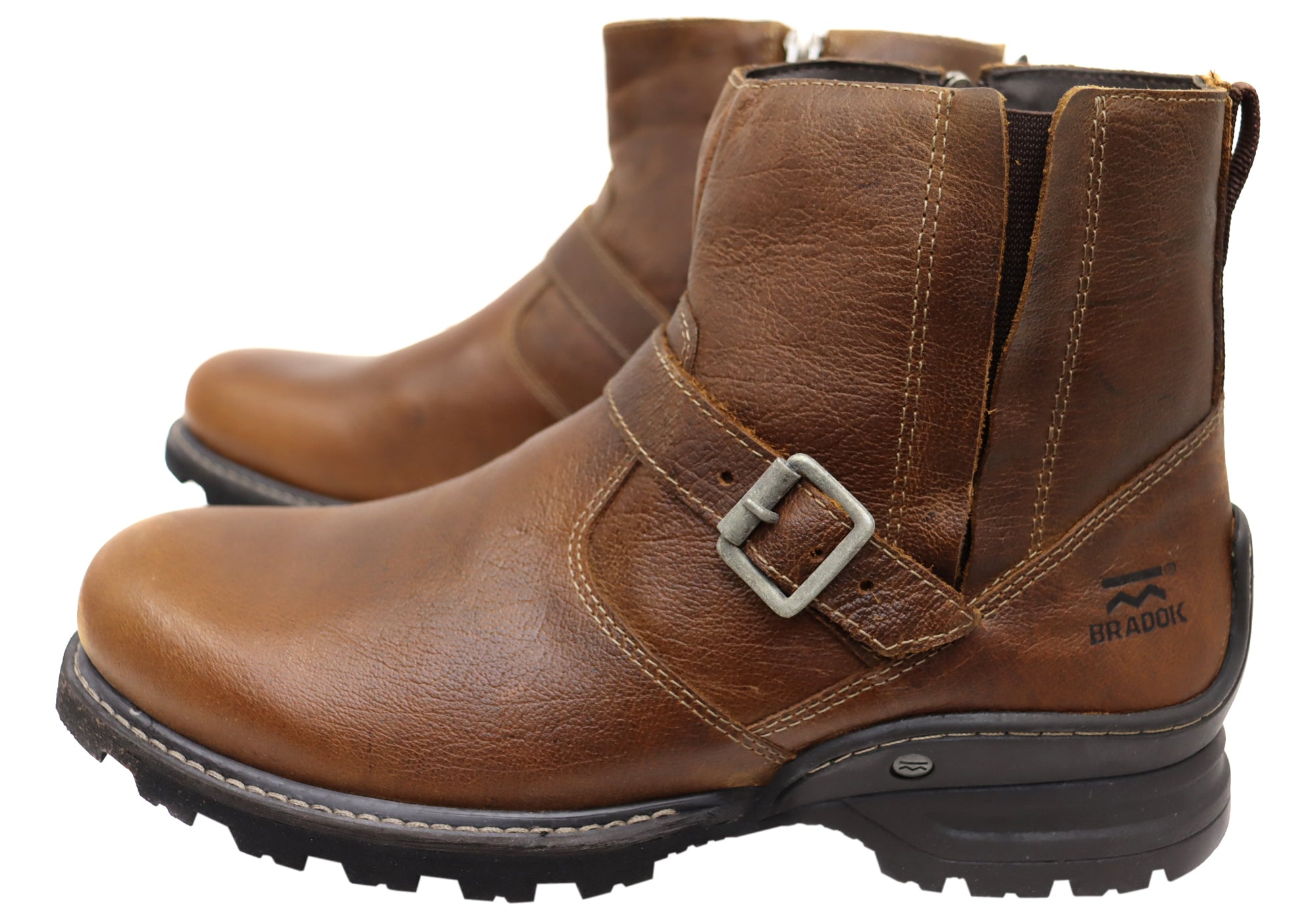 Bradok Flint Men's Comfortable Leather Boots - Handmade in Brazil - Perfect for Outdoor Hiking, Work & Casual Wear