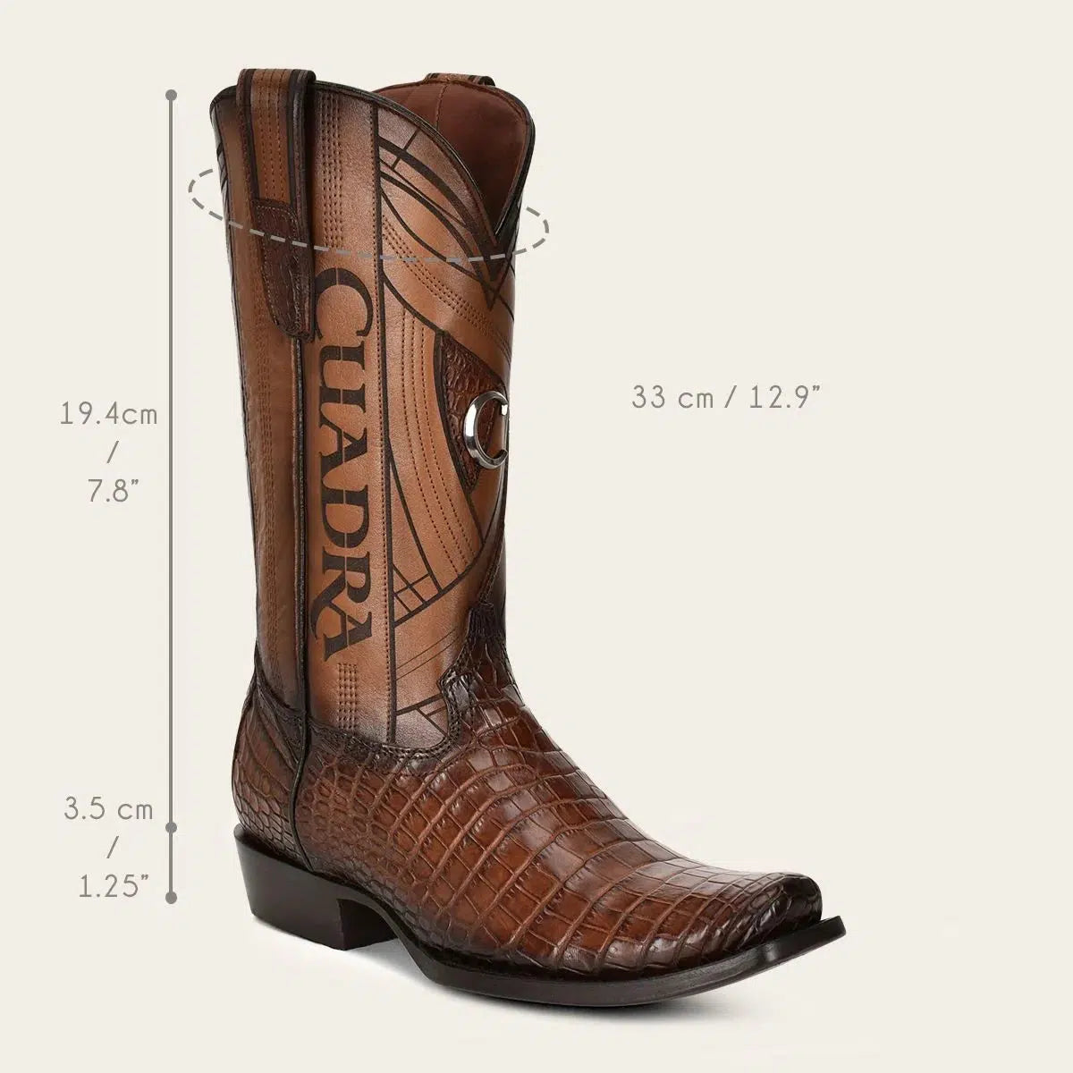Men's Cuadra Brown Western Cowboy Leather Boots - Genuine Moreleti Leather for Durability & Style - Perfect for Rodeo, Country Music Festivals & Outdoor Adventures