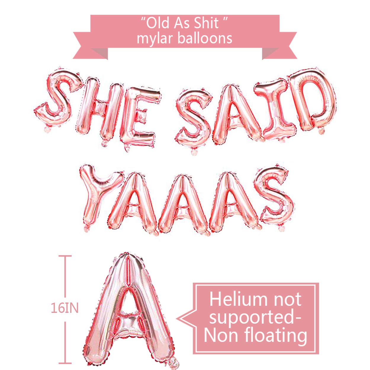 She Said Yaaas Balloons & Banner Set - Bachelorette Party Decor, Bridal Shower Supplies, Engagement Party Decorations - Perfect for Wedding Celebrations & Girls' Night Out